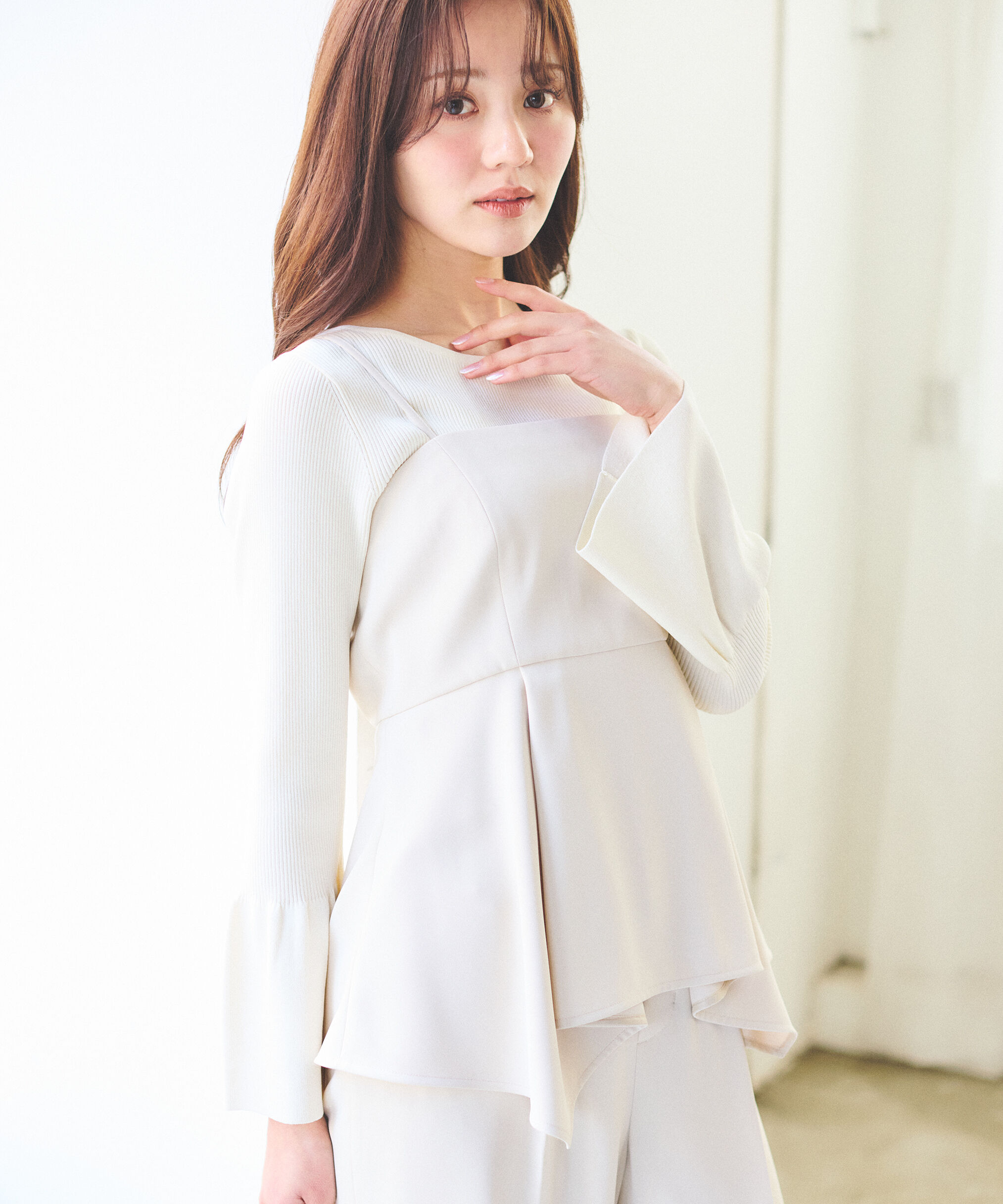 PROPORTION BODY DRESSING「フォルムスリーブニット　26SS」|ニット・セーター|エクリュ1