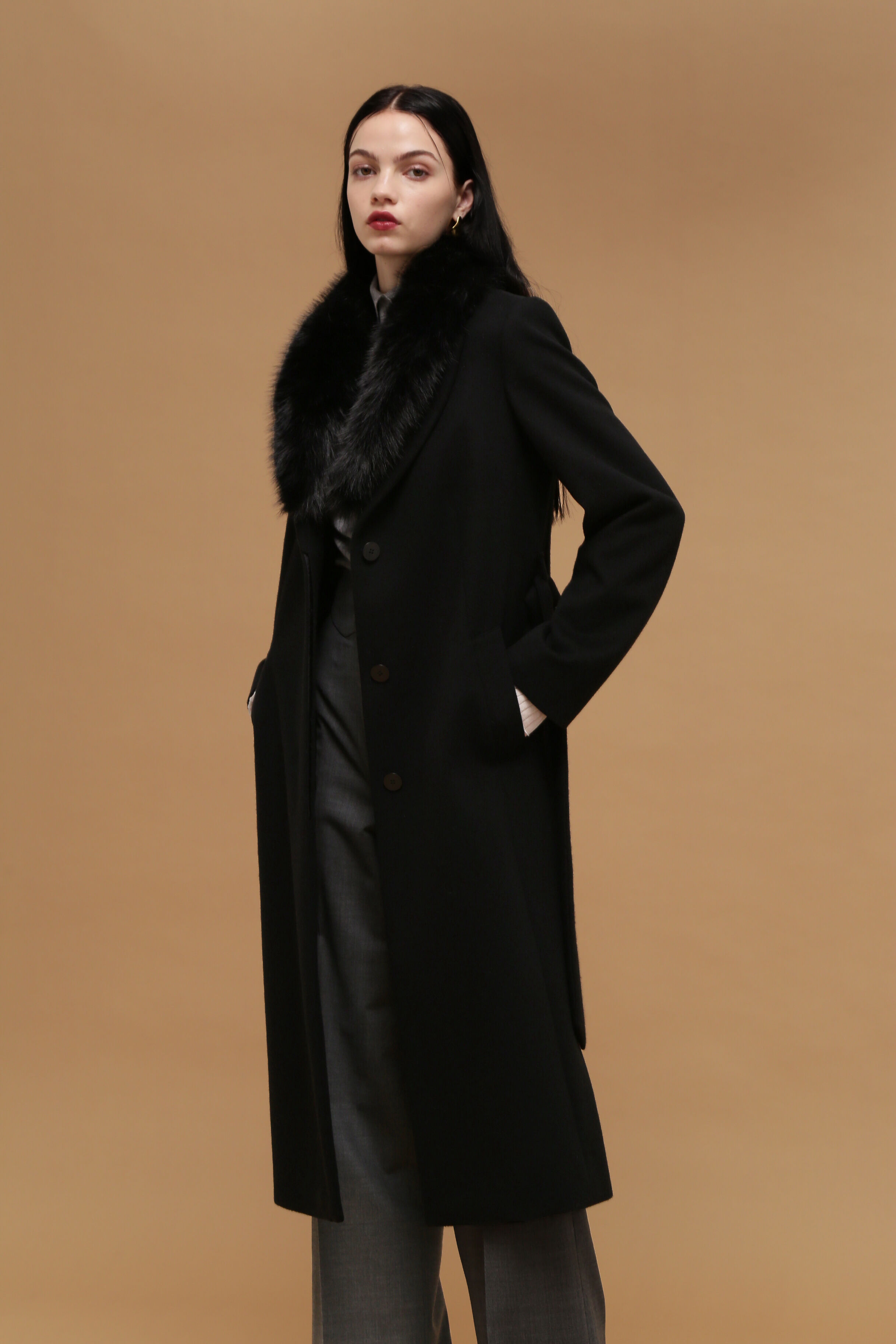  「カシミヤ混ベルテッドコート」|その他|