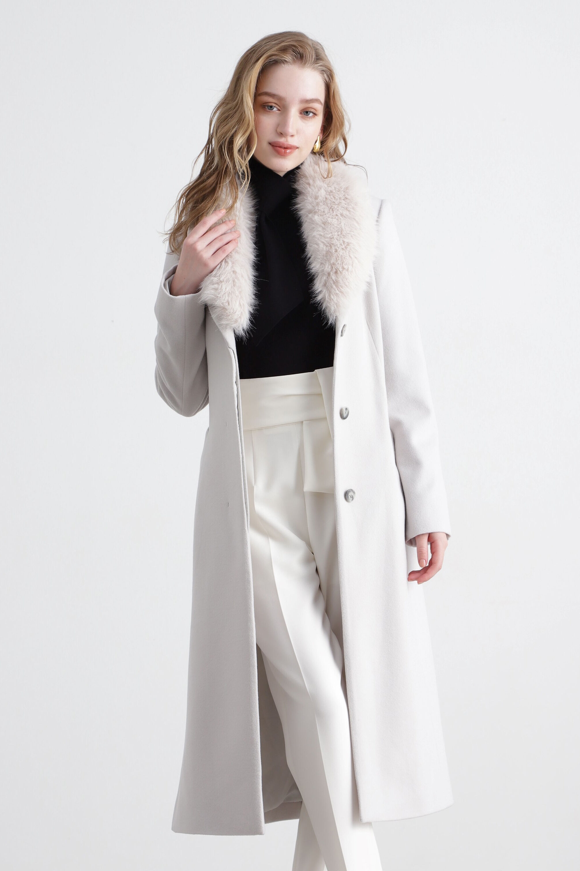  「カシミヤ混ベルテッドコート」|その他|