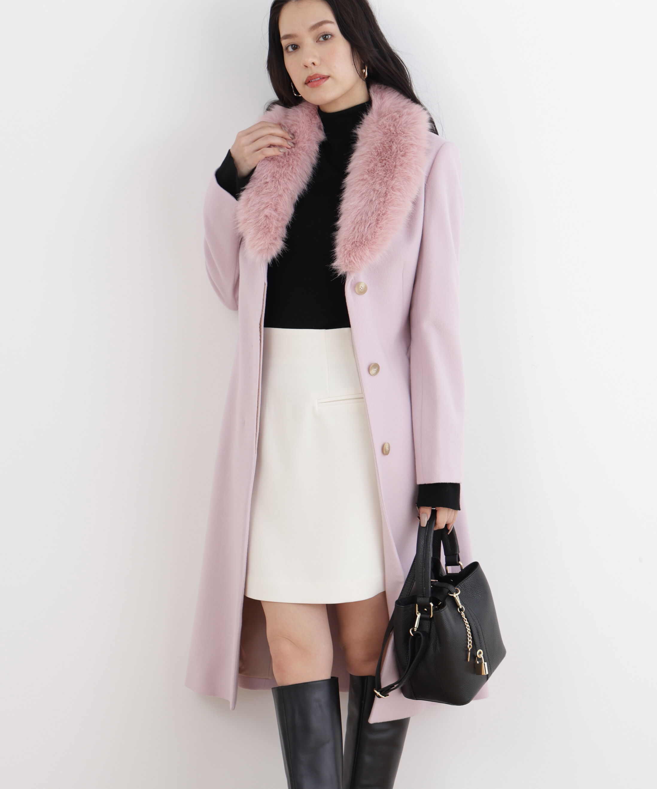  「カシミヤ混ベルテッドコート」|その他|