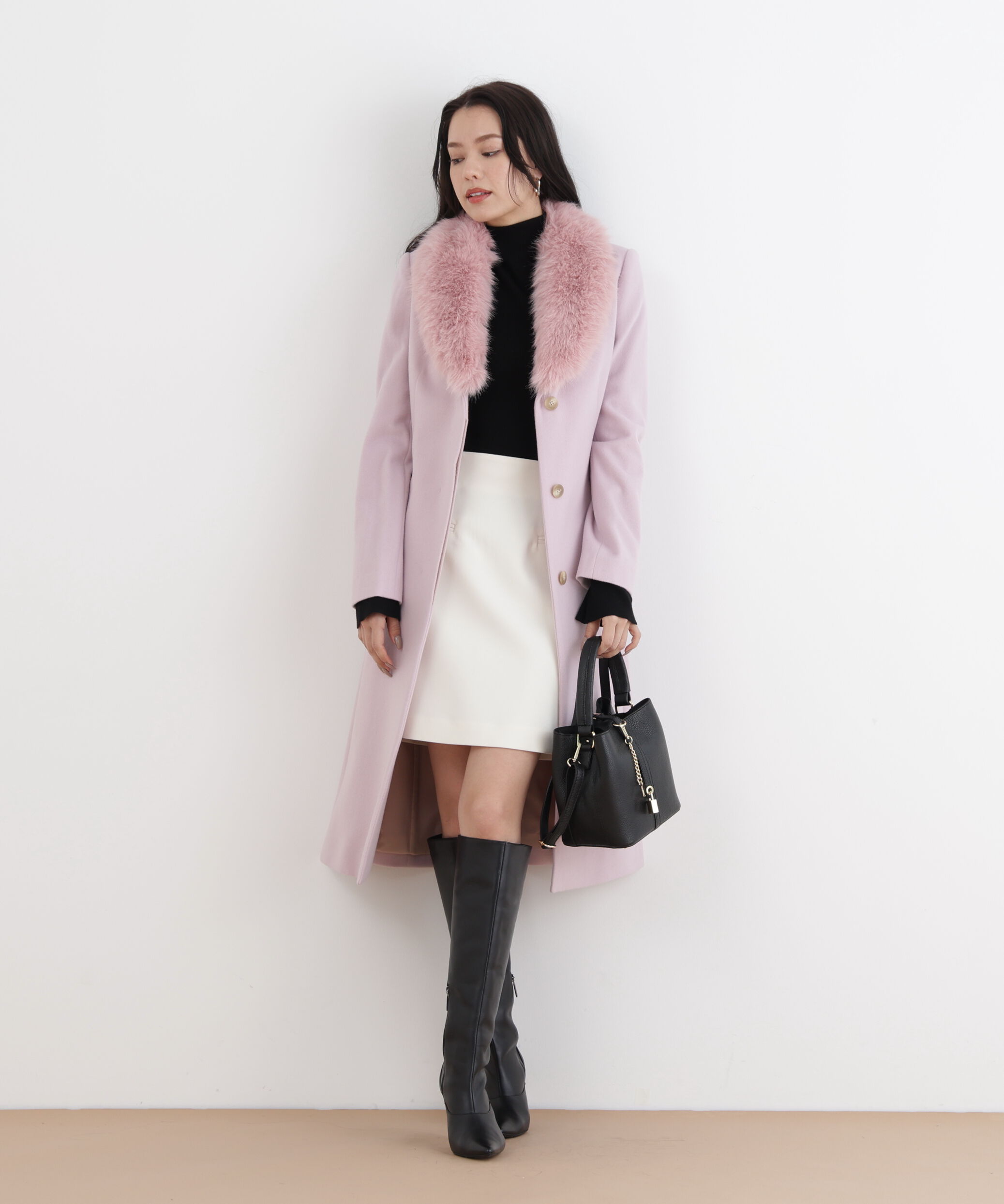  「カシミヤ混ベルテッドコート」|その他|