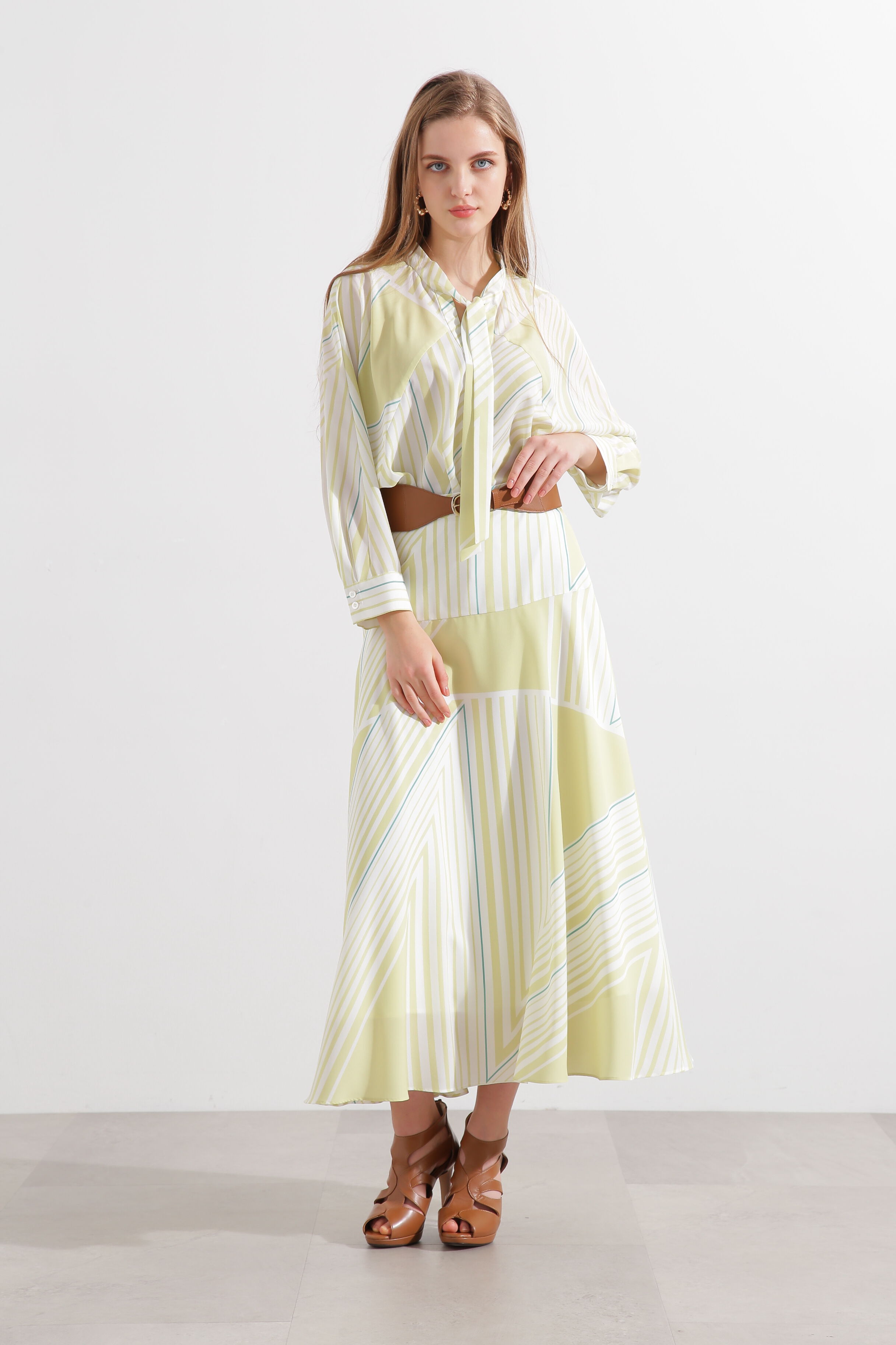  「◆トライアングルボーダープリントスカート」|スカート|