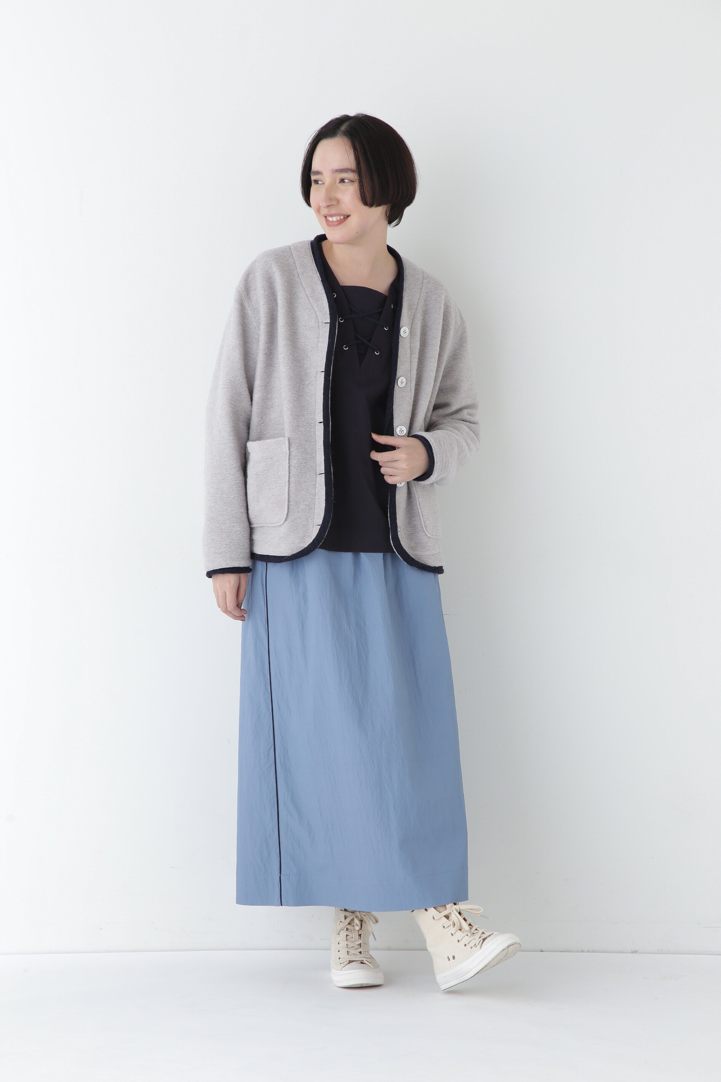  「◆マットツイル脇配色ラインスカート」|スカート|