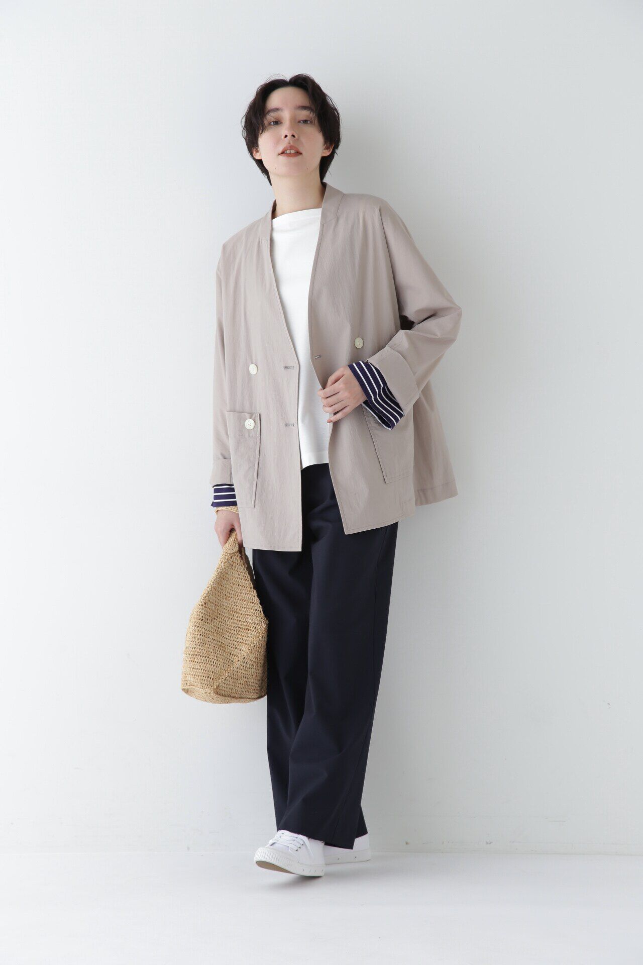  「◆Ｐレーヨン麻ポプリンマーベルトセミワイドパンツ」|その他|