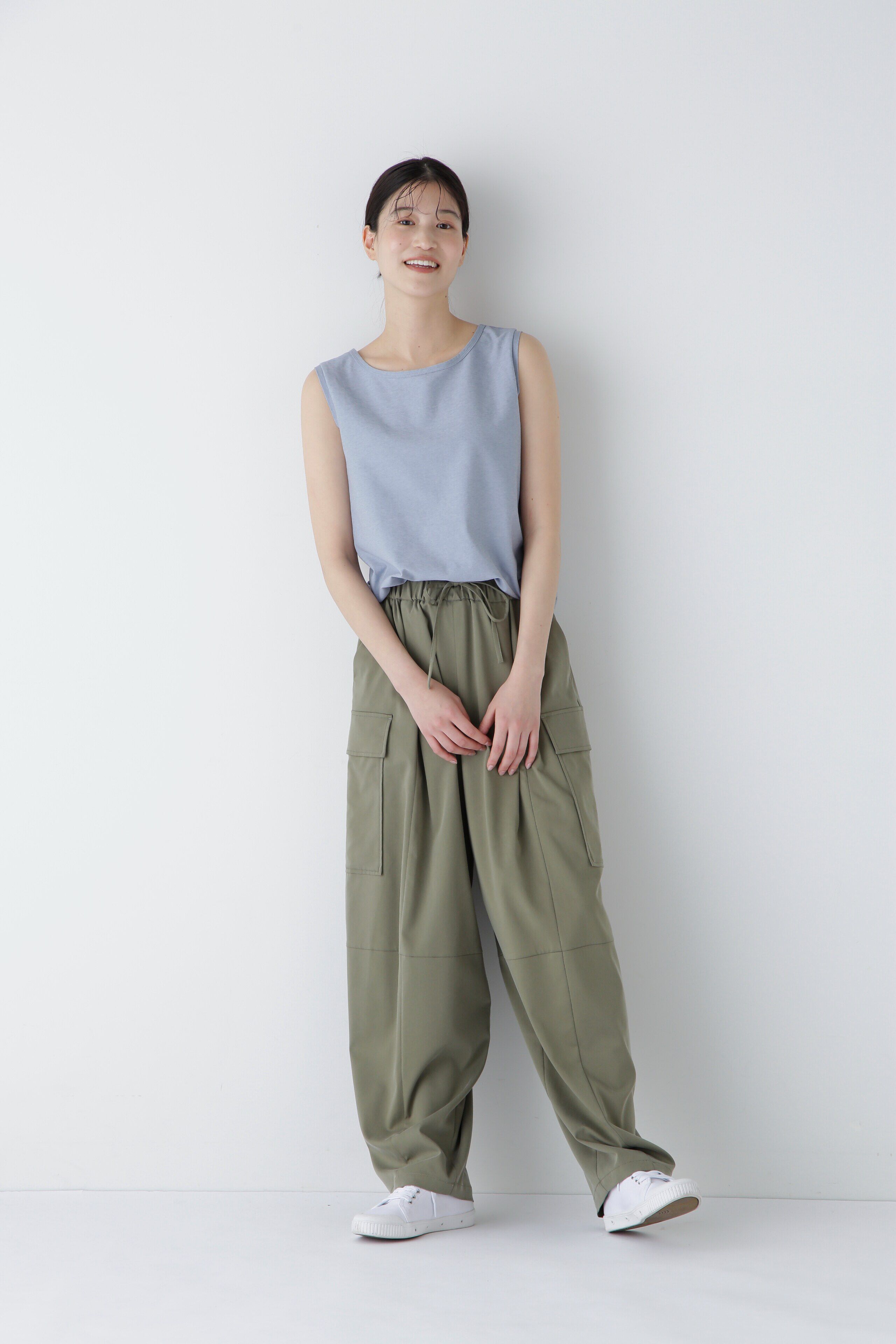  「◆キュプラポリエステル フィブリルサテンストレッチパンツ」|その他|