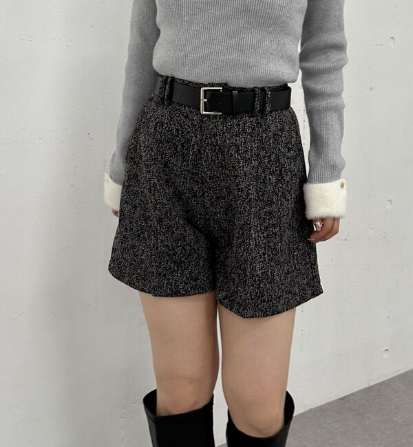 archives「ベルト付ツイードショートパンツ」|その他|CHARCOAL GRAY