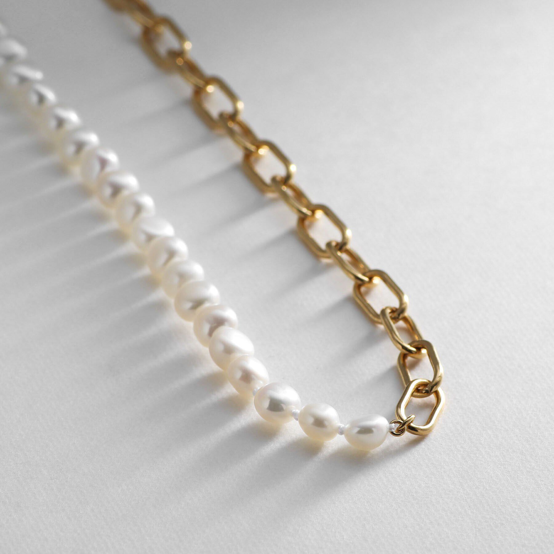 COCOSHNIK ONKITSCH「シルバー バロックパール ２Wayチェーンミックス ネックレス GP」|ネックレス|