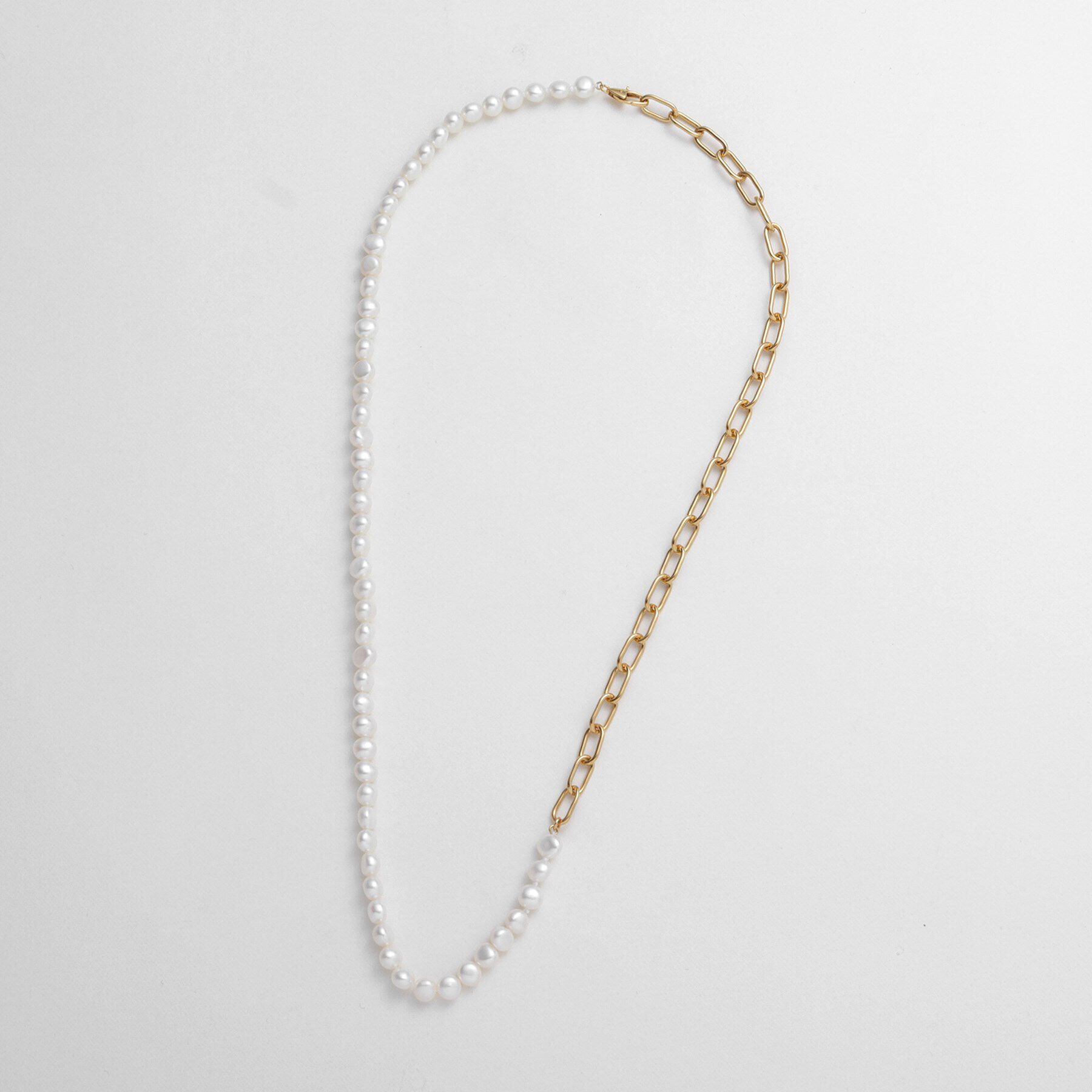 COCOSHNIK ONKITSCH「シルバー バロックパール ２Wayチェーンミックス ネックレス GP」|ネックレス|