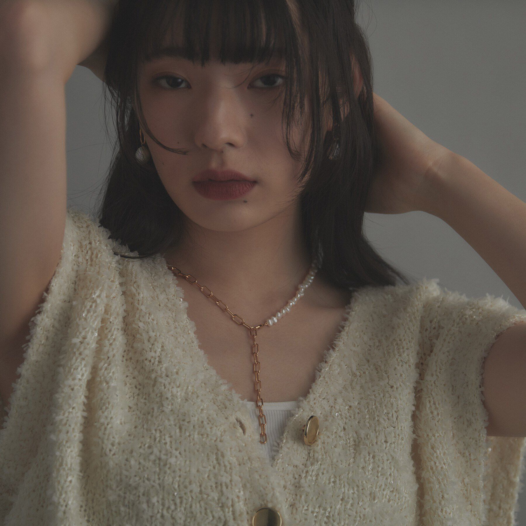 COCOSHNIK ONKITSCH「シルバー バロックパール ２Wayチェーンミックス ネックレス GP」|ネックレス|