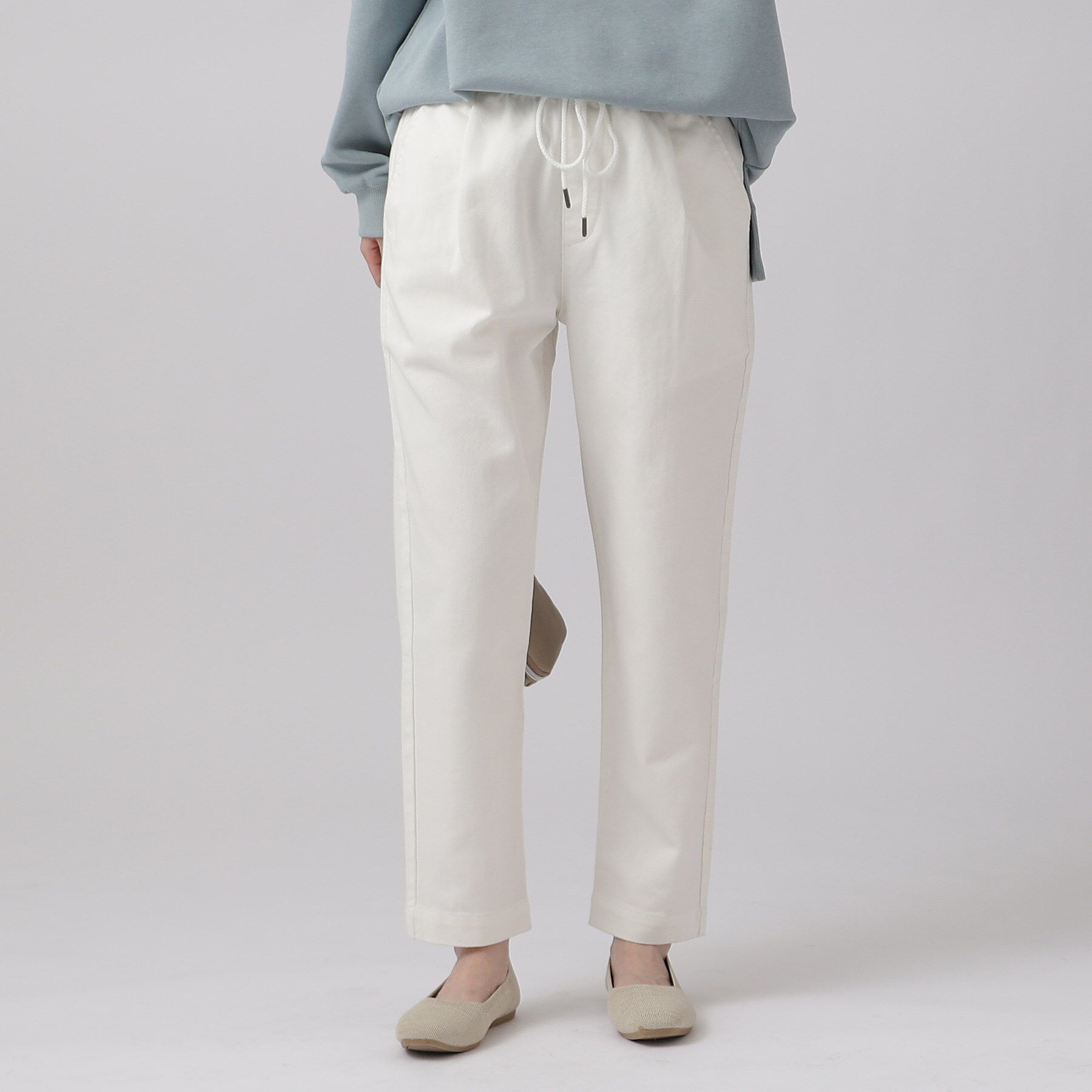 SHOO･LA･RUE「【SS-3L/洗える/美脚シルエット】ボトム選びが難しい方の救世主 デニムイージーテーパードパンツ」|デニム|