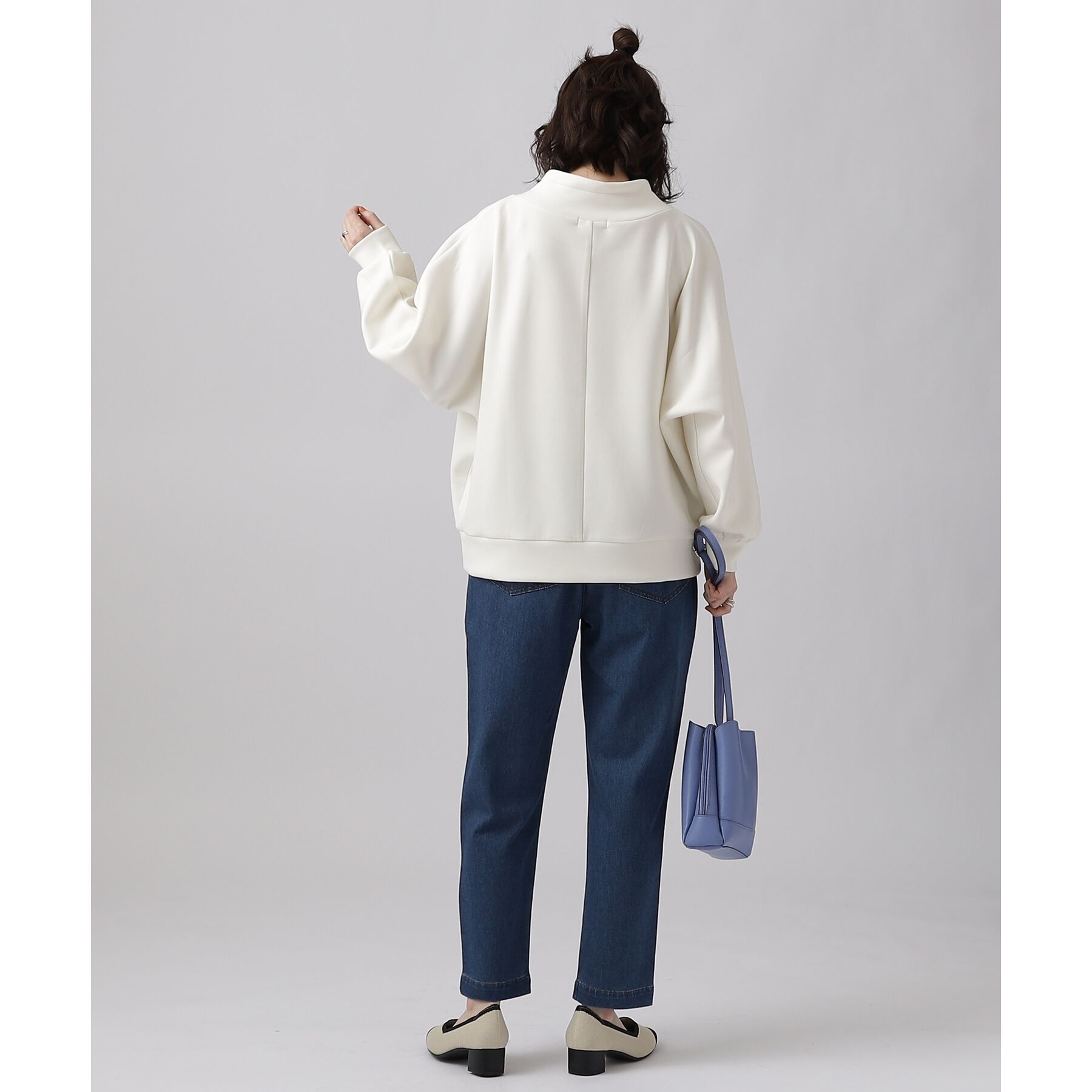 SHOO･LA･RUE「【SS-3L/洗える/美脚シルエット】ボトム選びが難しい方の救世主 デニムイージーテーパードパンツ」|デニム|