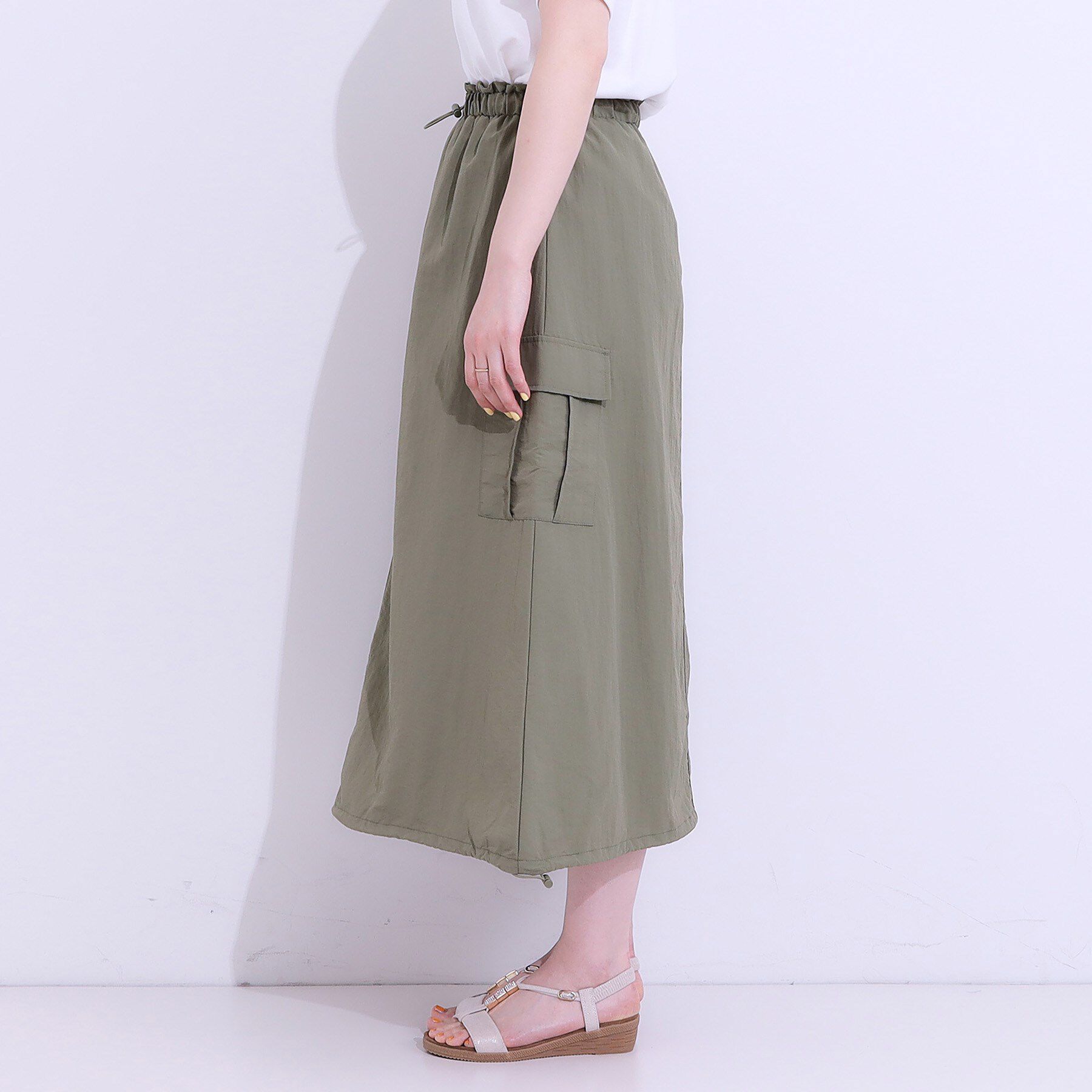 SHOO･LA･RUE「【2WAY/S-LL】バルーンシルエットにもなる ナイロンカーゴスカート」|スカート|
