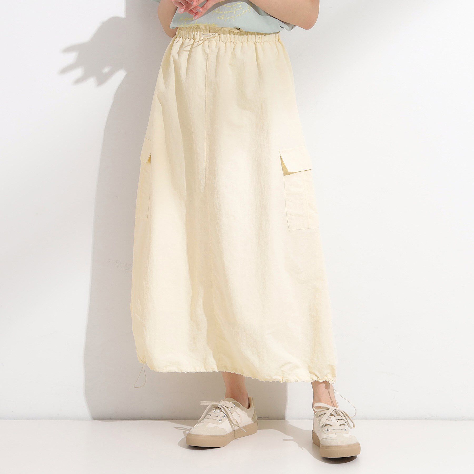 SHOO･LA･RUE「【2WAY/S-LL】バルーンシルエットにもなる ナイロンカーゴスカート」|スカート|