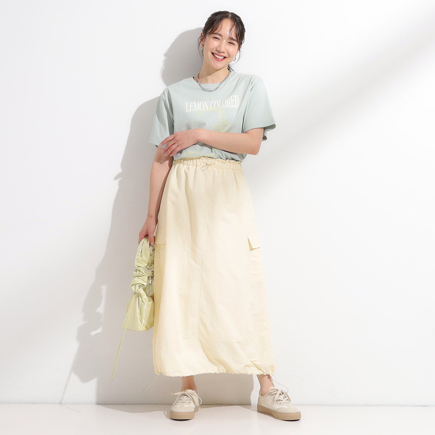 SHOO･LA･RUE「【2WAY/S-LL】バルーンシルエットにもなる ナイロンカーゴスカート」|スカート|