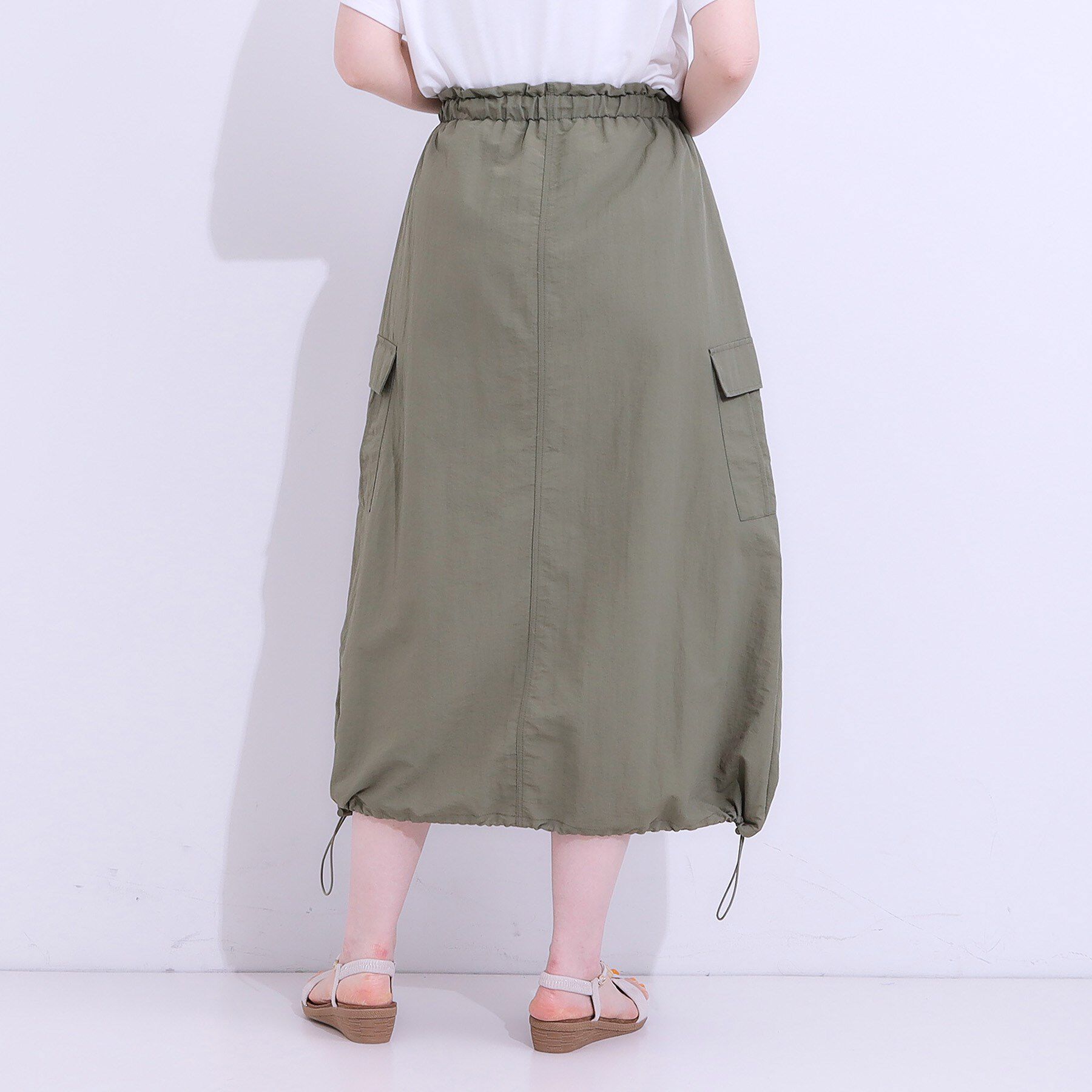 SHOO･LA･RUE「【2WAY/S-LL】バルーンシルエットにもなる ナイロンカーゴスカート」|スカート|