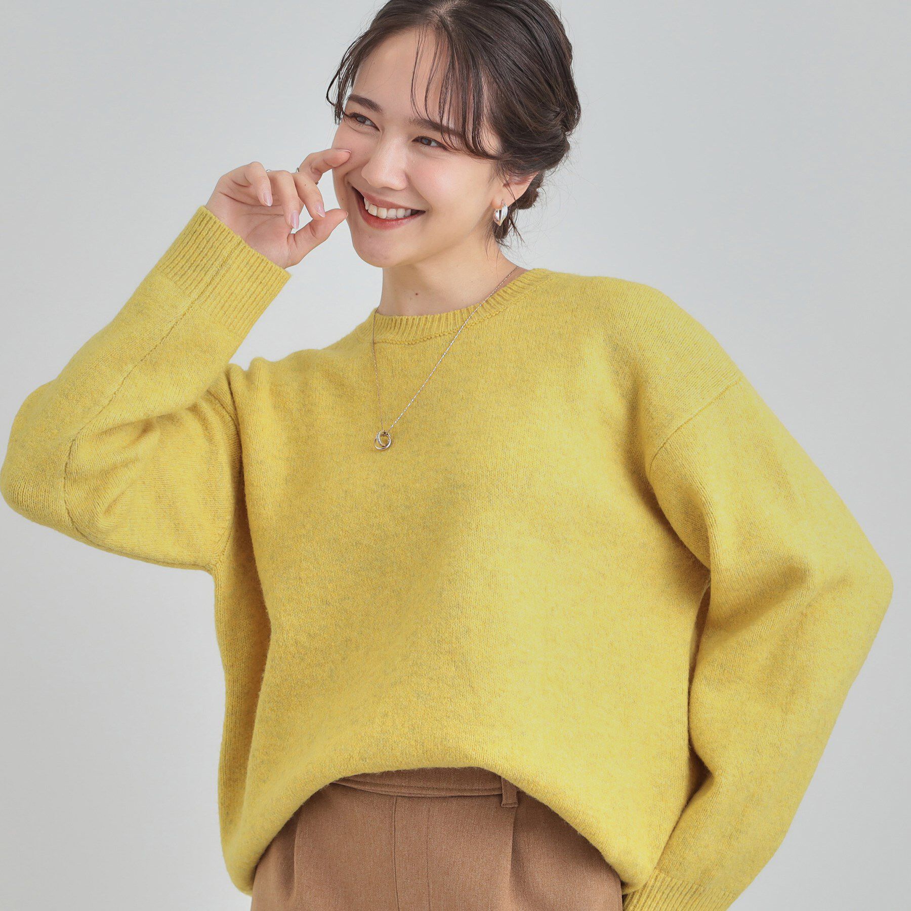 SHOO･LA･RUE「【洗濯機可】お気に入りカラーを身にまとって　ふんわりゆるニット」|ニット・セーター|イエロー(032)