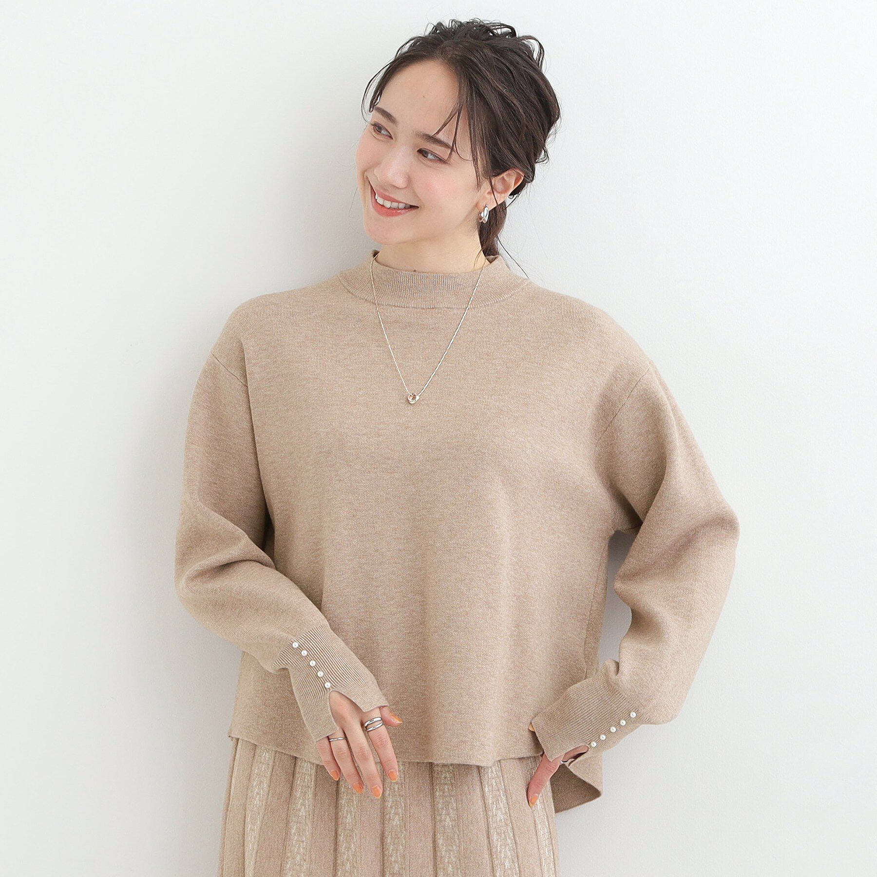 SHOO･LA･RUE「【洗濯機可/セットアップ可/インせず着られる】もちもち裾ラウンドニット」|ニット・セーター|