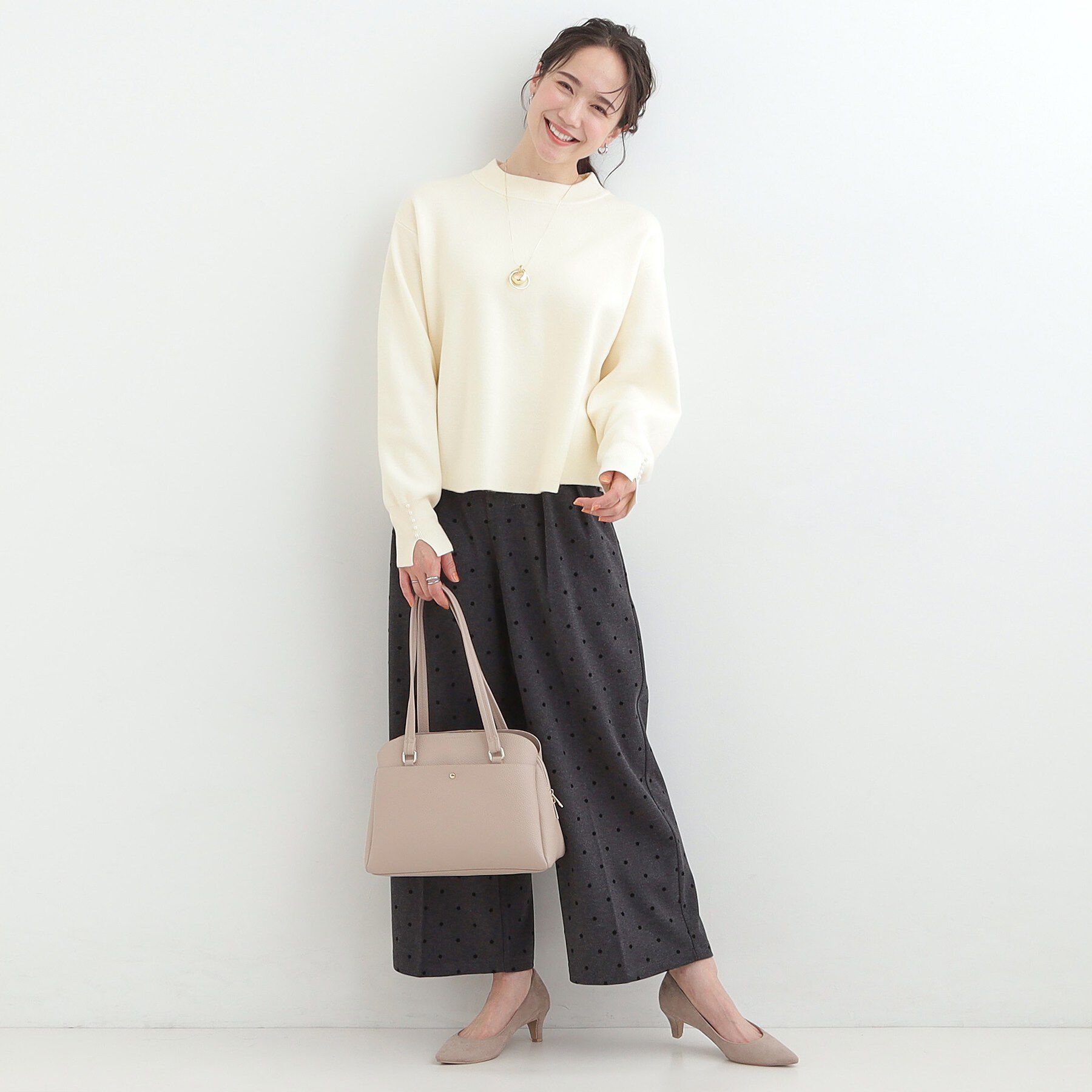 SHOO･LA･RUE「【洗濯機可/セットアップ可/インせず着られる】もちもち裾ラウンドニット」|ニット・セーター|