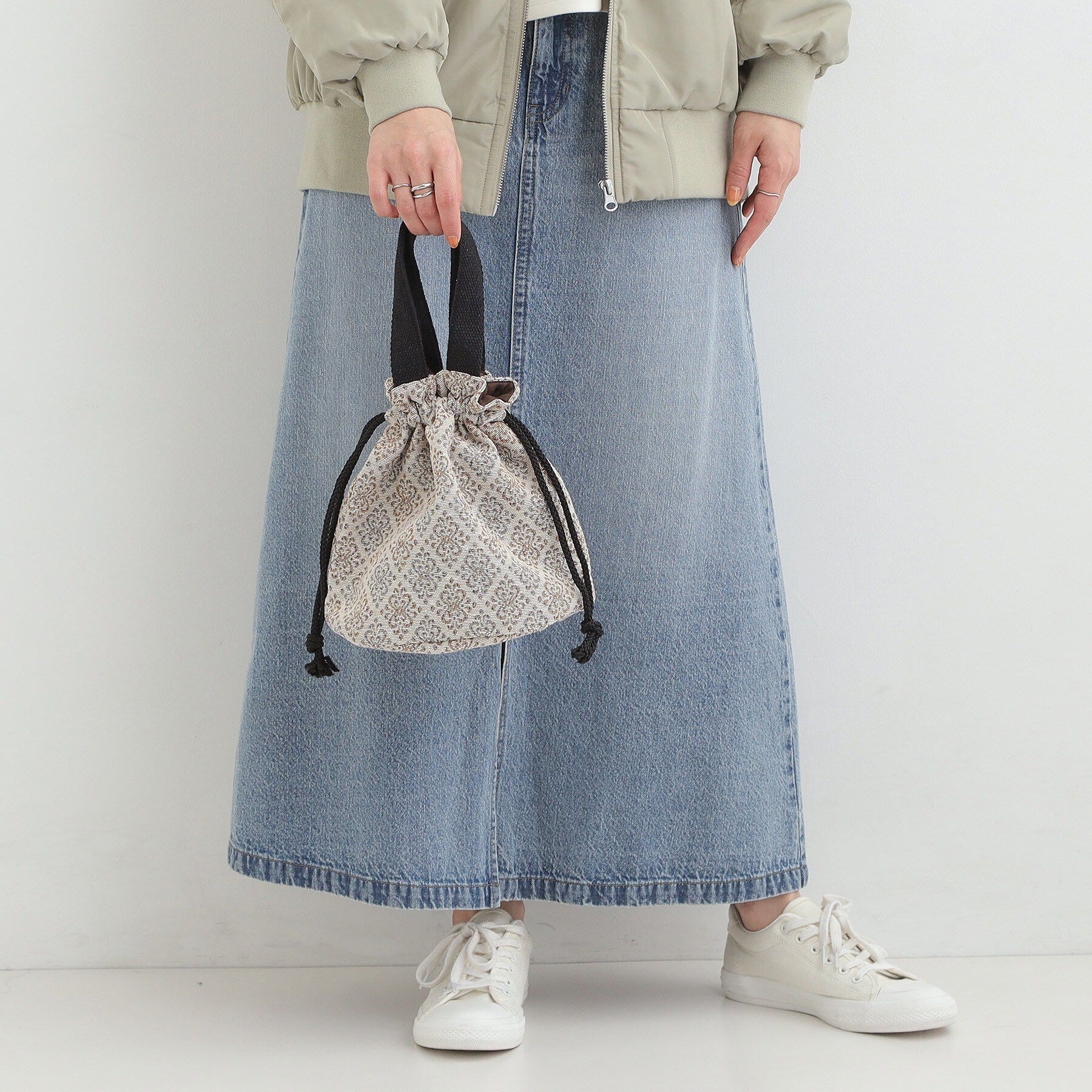 SHOO･LA･RUE「【インド製】ジャカード巾着バッグ」|トートバッグ|