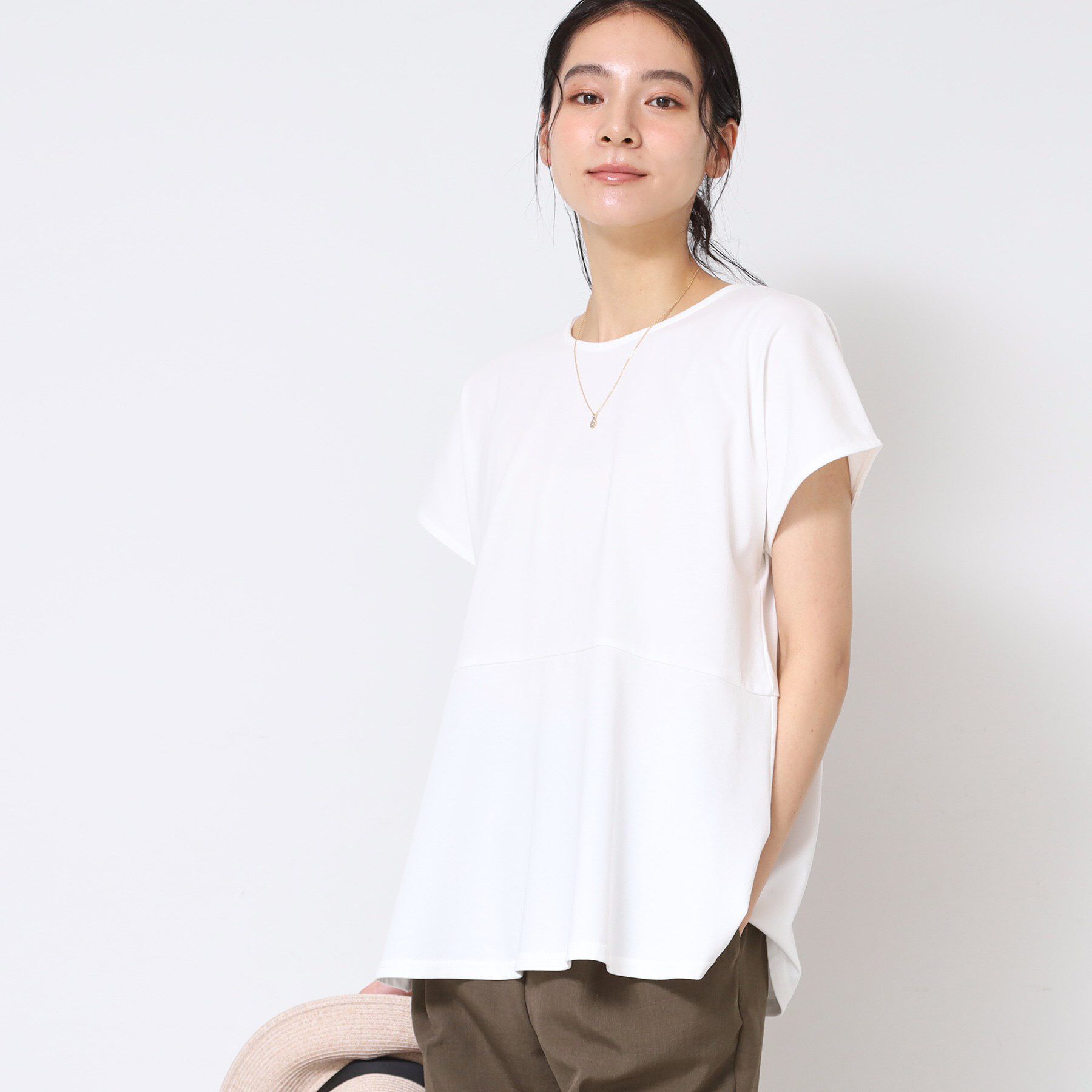 Dessin「◆【洗える】ペプラムチュニックカットソー（XS～L）」|Tシャツ・カットソー|