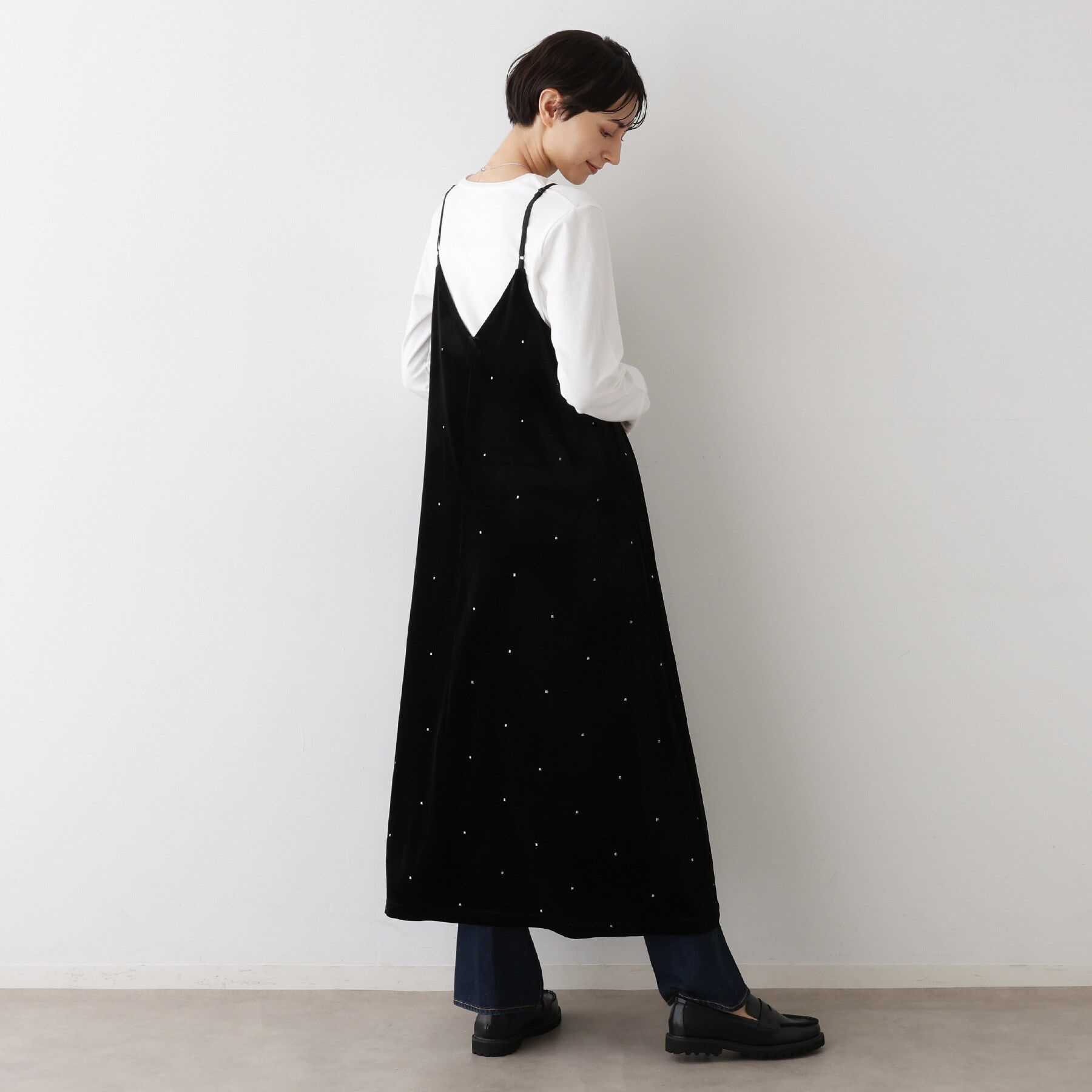 Dessin「【前後2WAY/洗える】ベロアワンピース」|ワンピース|