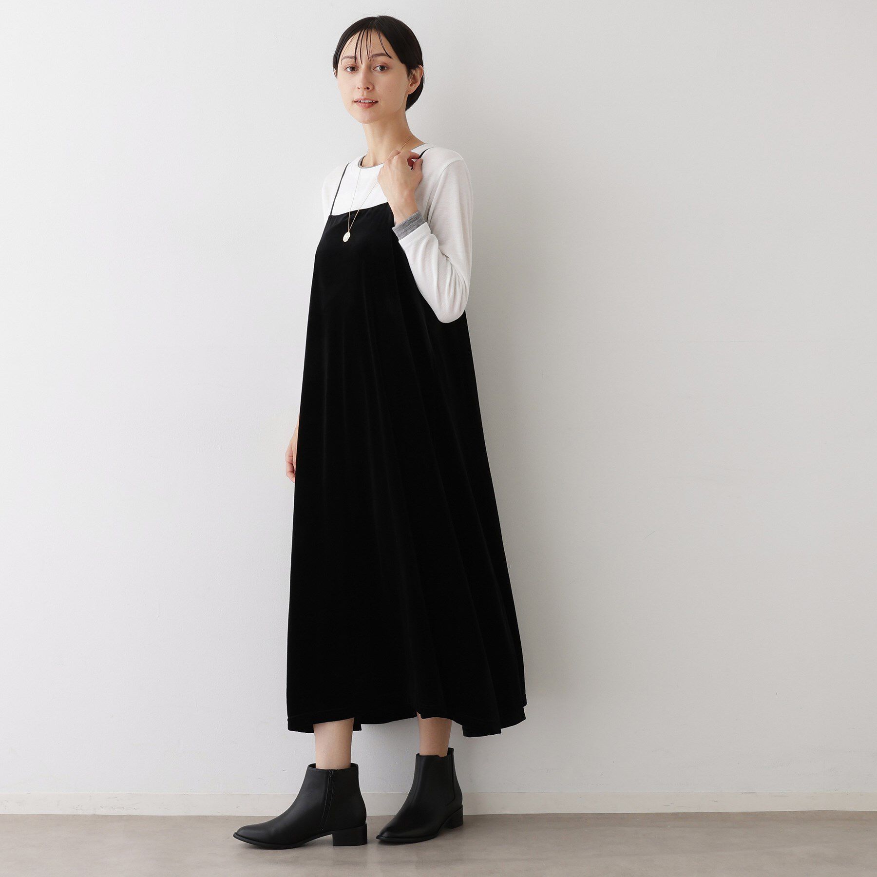 Dessin「【前後2WAY/洗える】ベロアワンピース」|ワンピース|