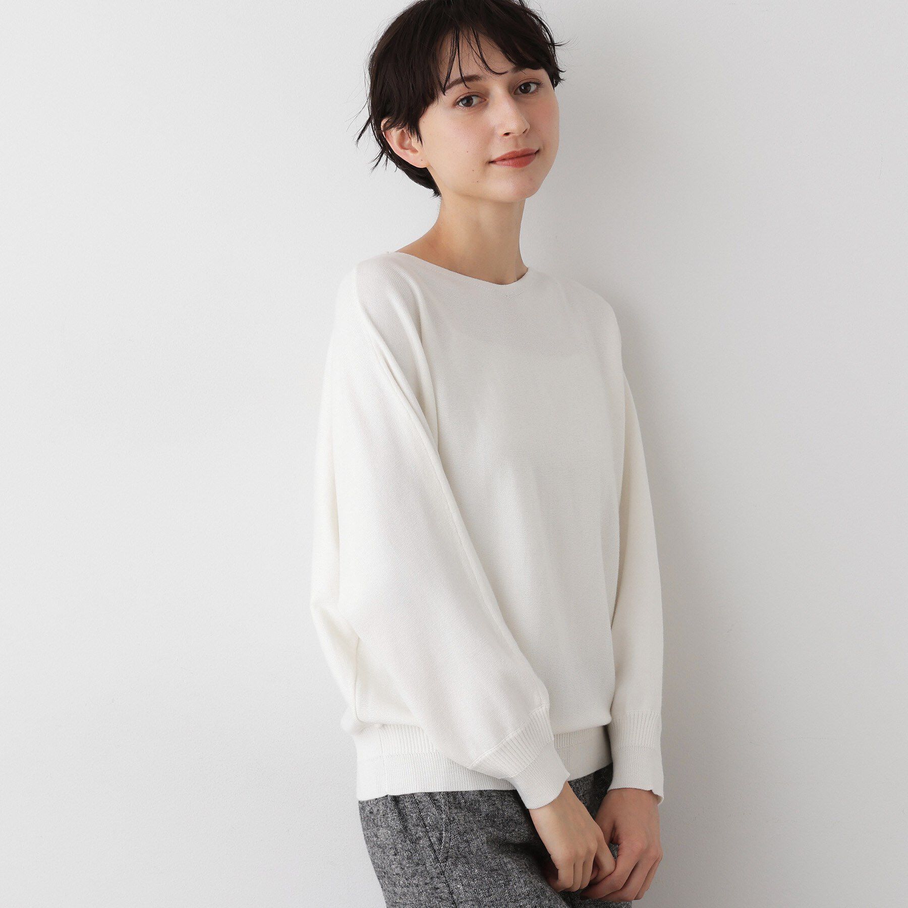 Dessin「【洗える】ウールブレンド後ろボタンニット」|ニット・セーター|