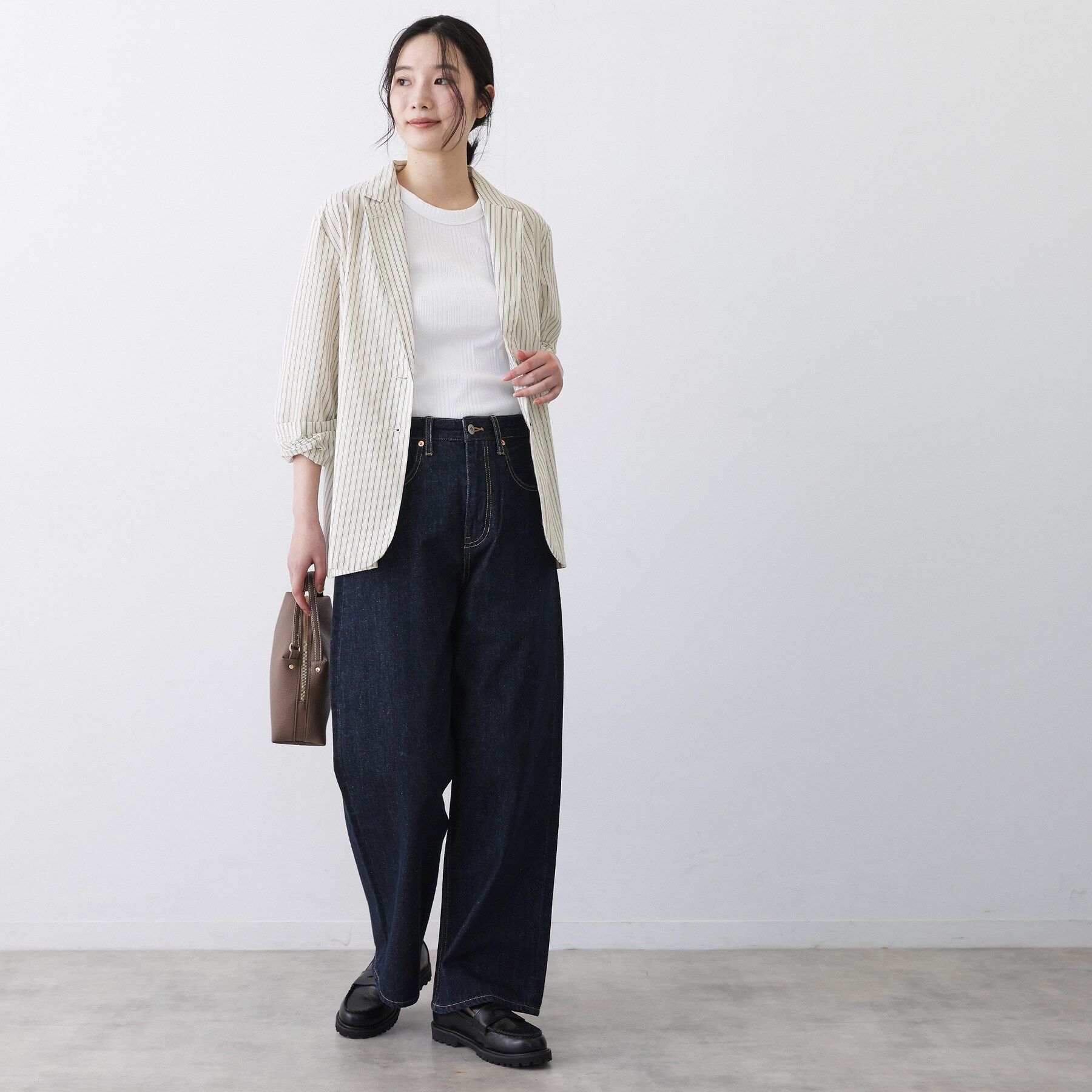 Dessin「【セットアップ可/洗える】ストライプシャツジャケット」|テーラードジャケット|