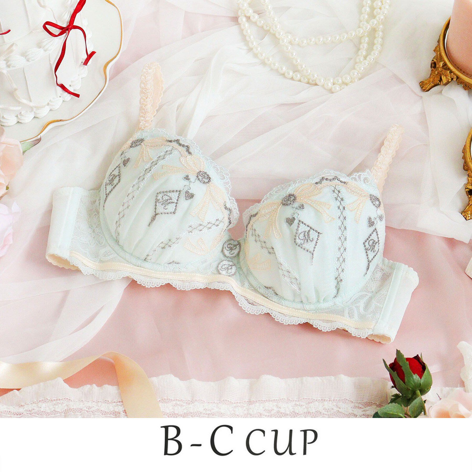 Risa Magli「イルメラ ブラジャー (B-C) ＜Side Shape（サイドシェイプ）＞」|インナー|ミントグリーン(02