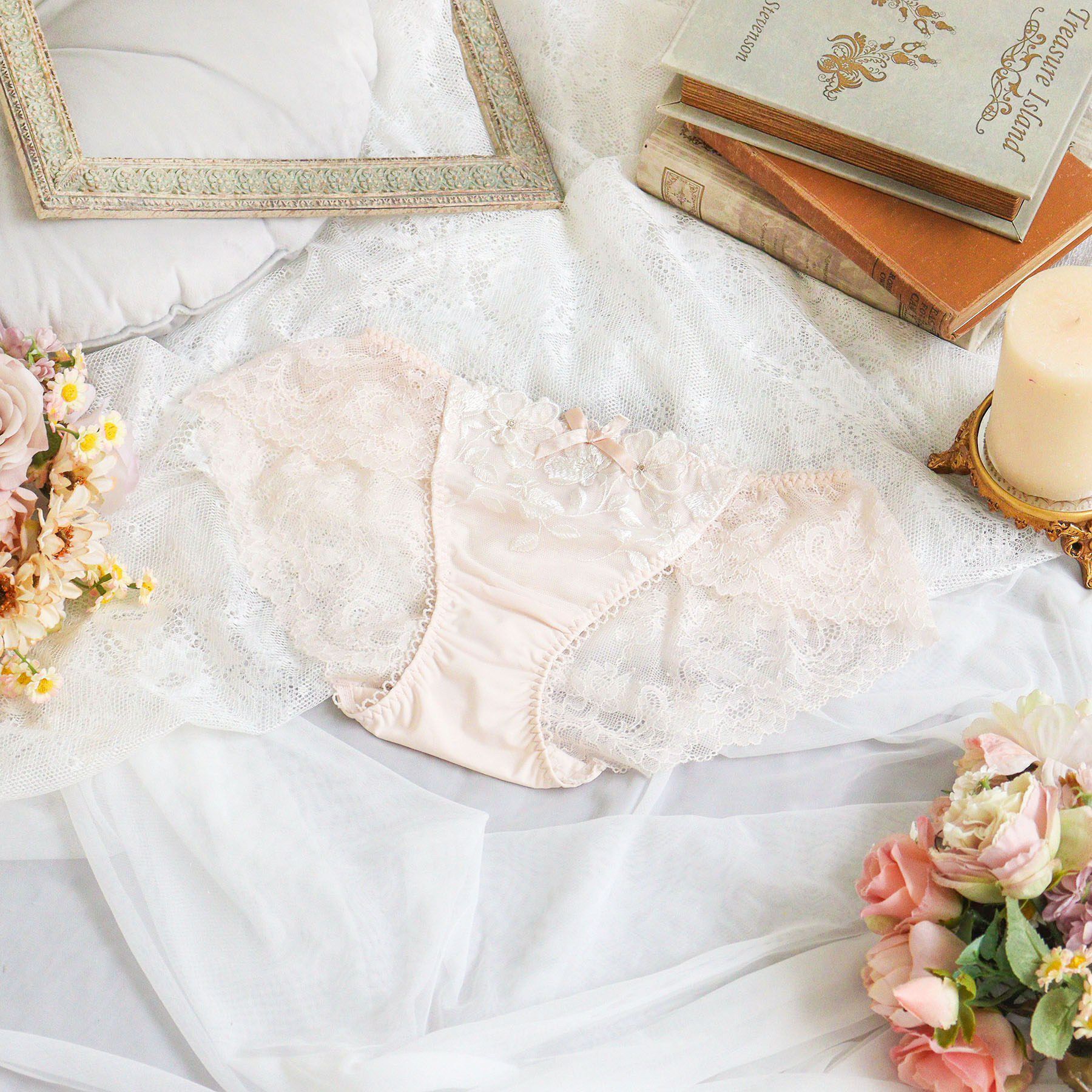 Risa Magli「ルイーザ レースショーツ」|インナー|ピンクベージュ(05