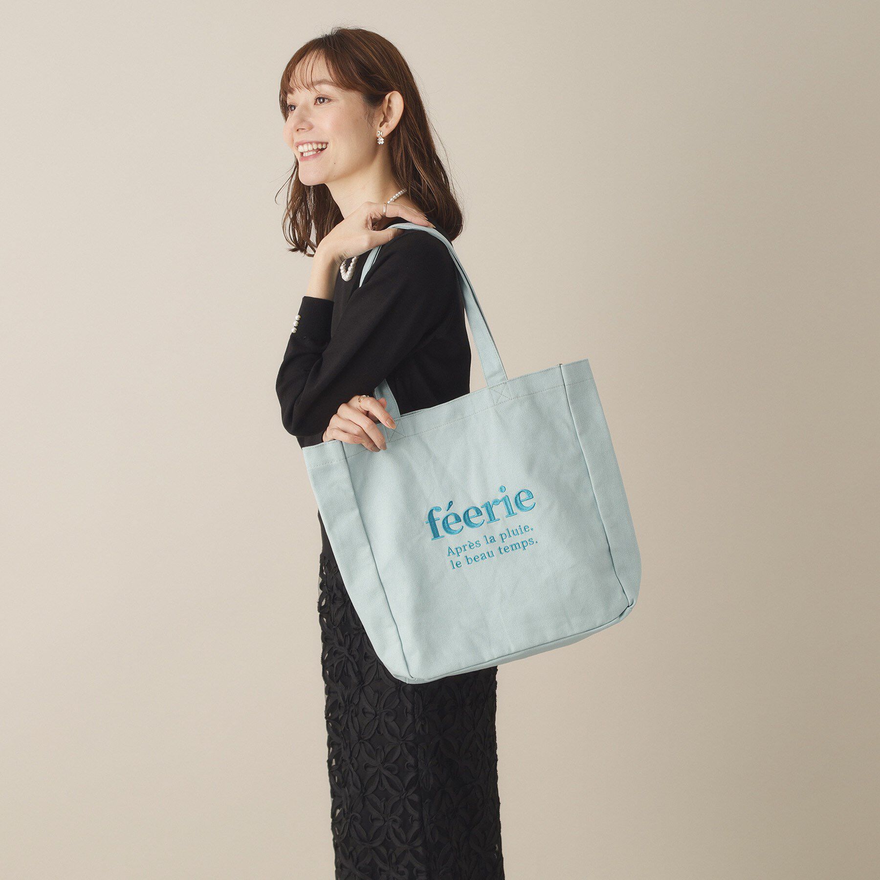 ITS&rsquo;DEMO「【A4対応／推し活】カラーキャンバス刺繍トート」|トートバッグ|