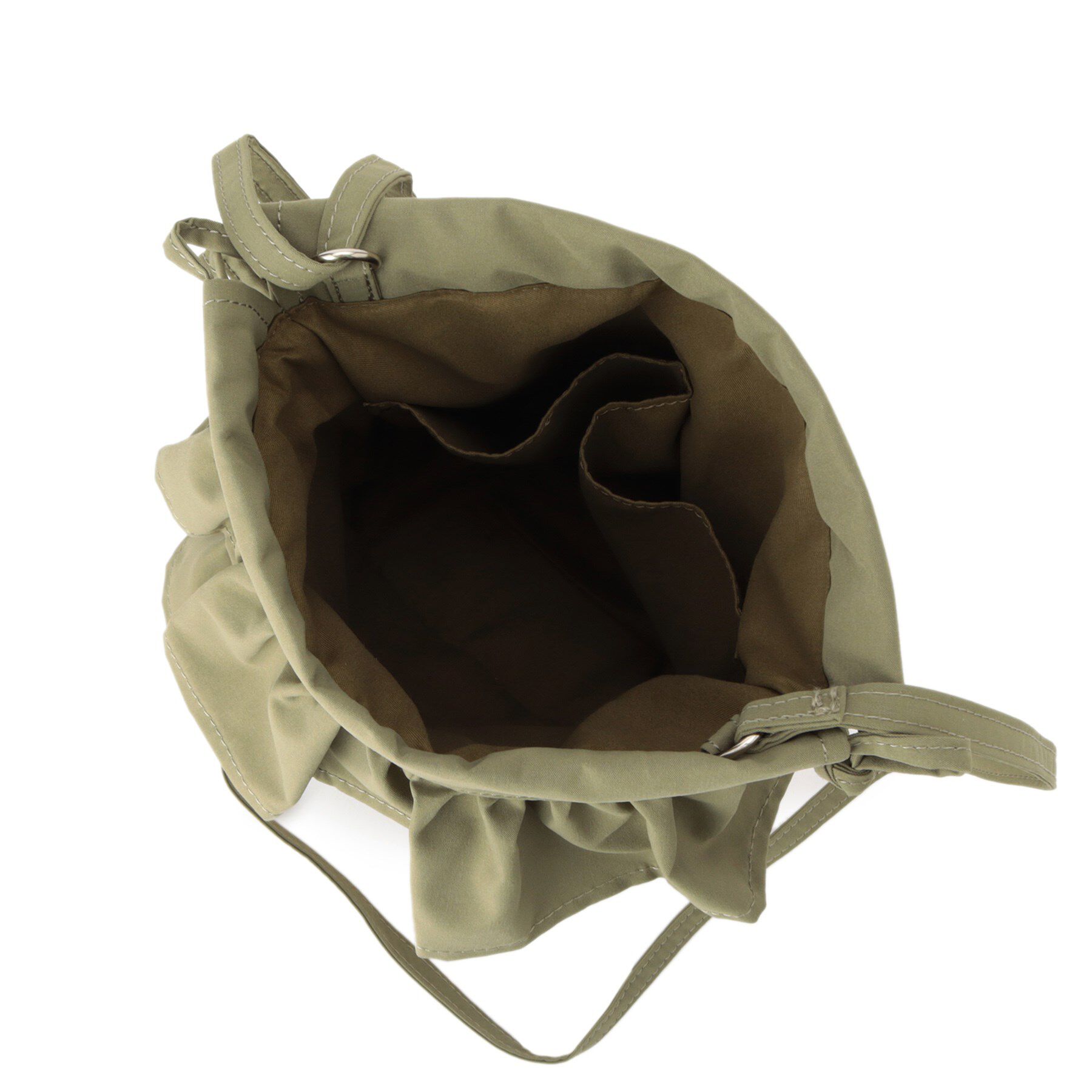 ITS&rsquo;DEMO「雑材フリルコンビ巾着ショルダー」|ショルダー・メッセンジャー|