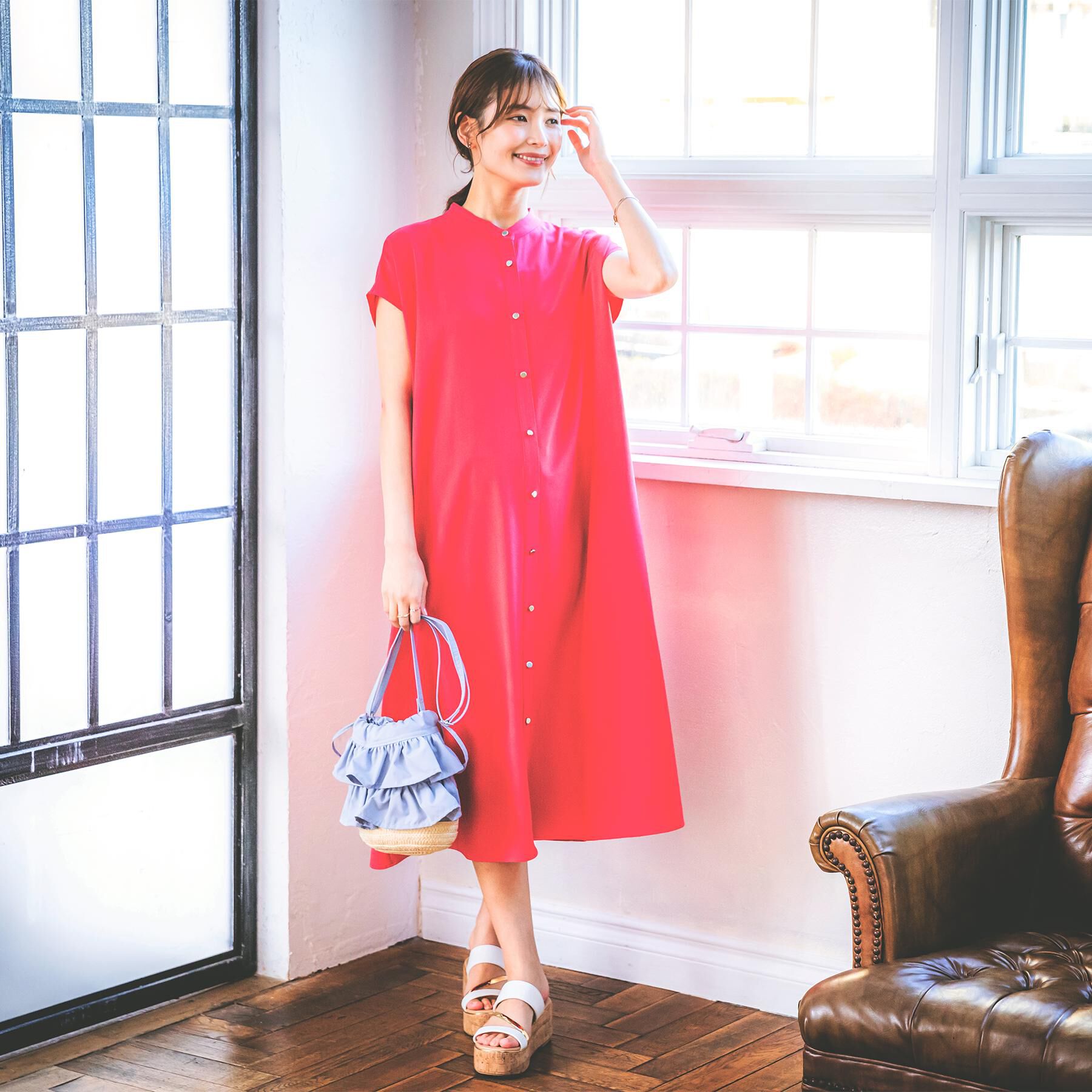 ITS&rsquo;DEMO「雑材フリルコンビ巾着ショルダー」|ショルダー・メッセンジャー|