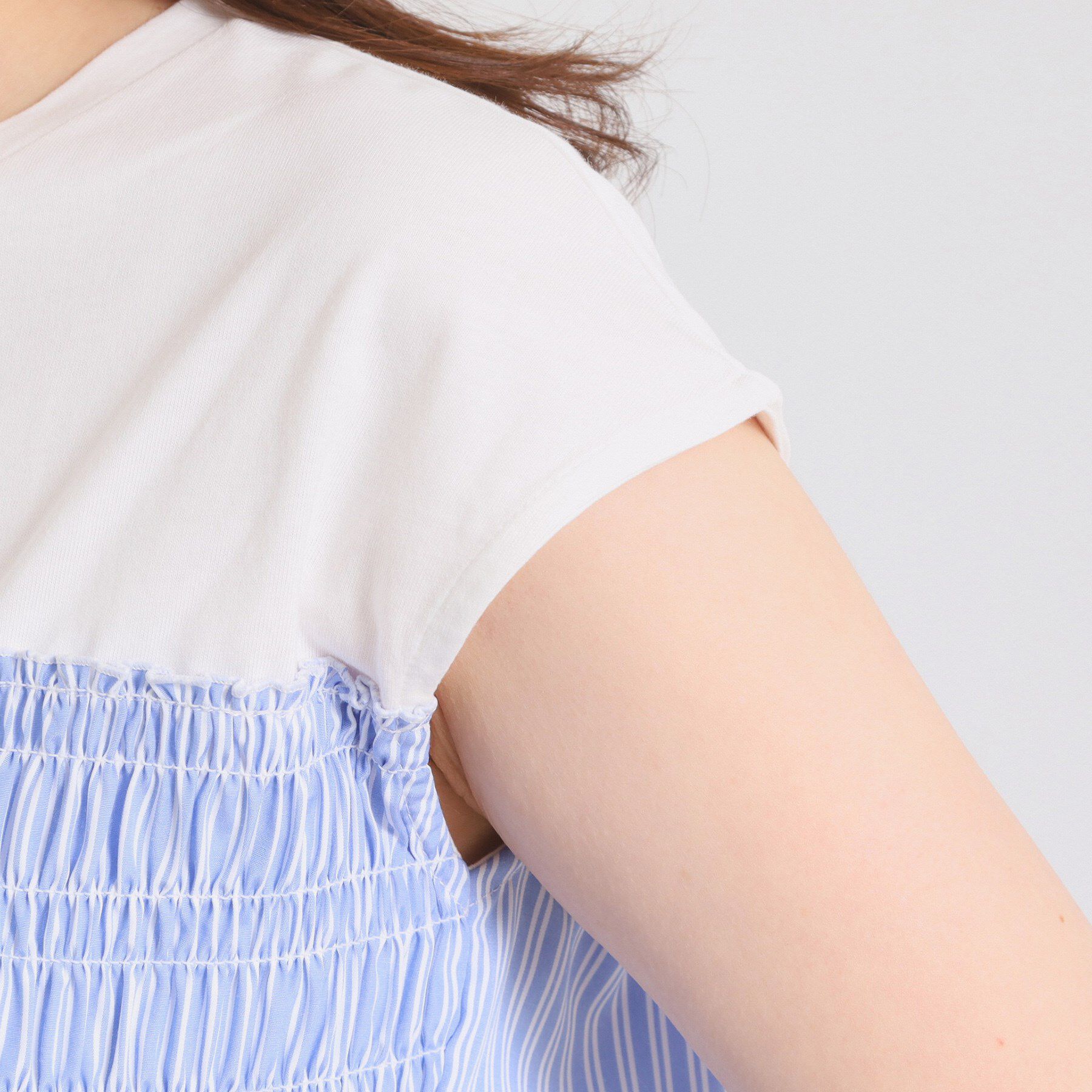 ITS&rsquo;DEMO「【手洗い可】ストライプビスチェ風トップス」|Tシャツ・カットソー|