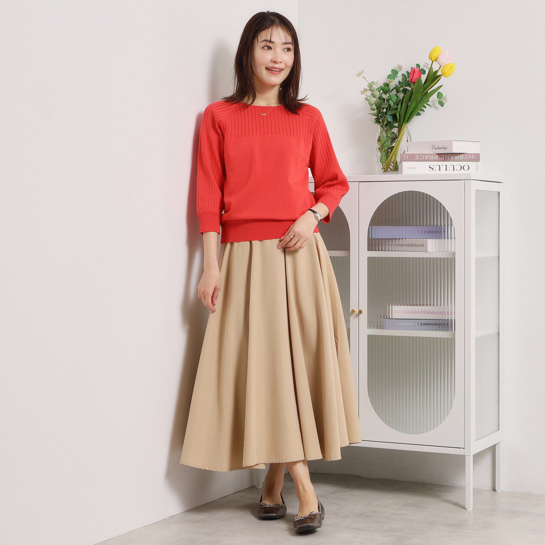 ITS&rsquo;DEMO「【縮みに強い／毛玉防止／洗濯機OK】タフニット リブ切替ニットプルオーバー」|ニット・セーター|