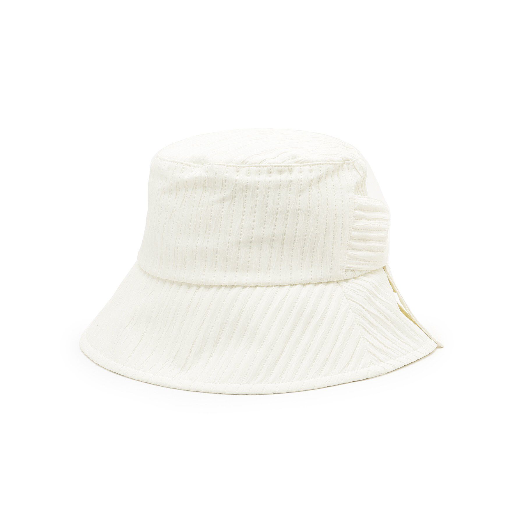 ITS&rsquo;DEMO「【UV対策】クレープストライプハット」|ハット|ホワイト(001)