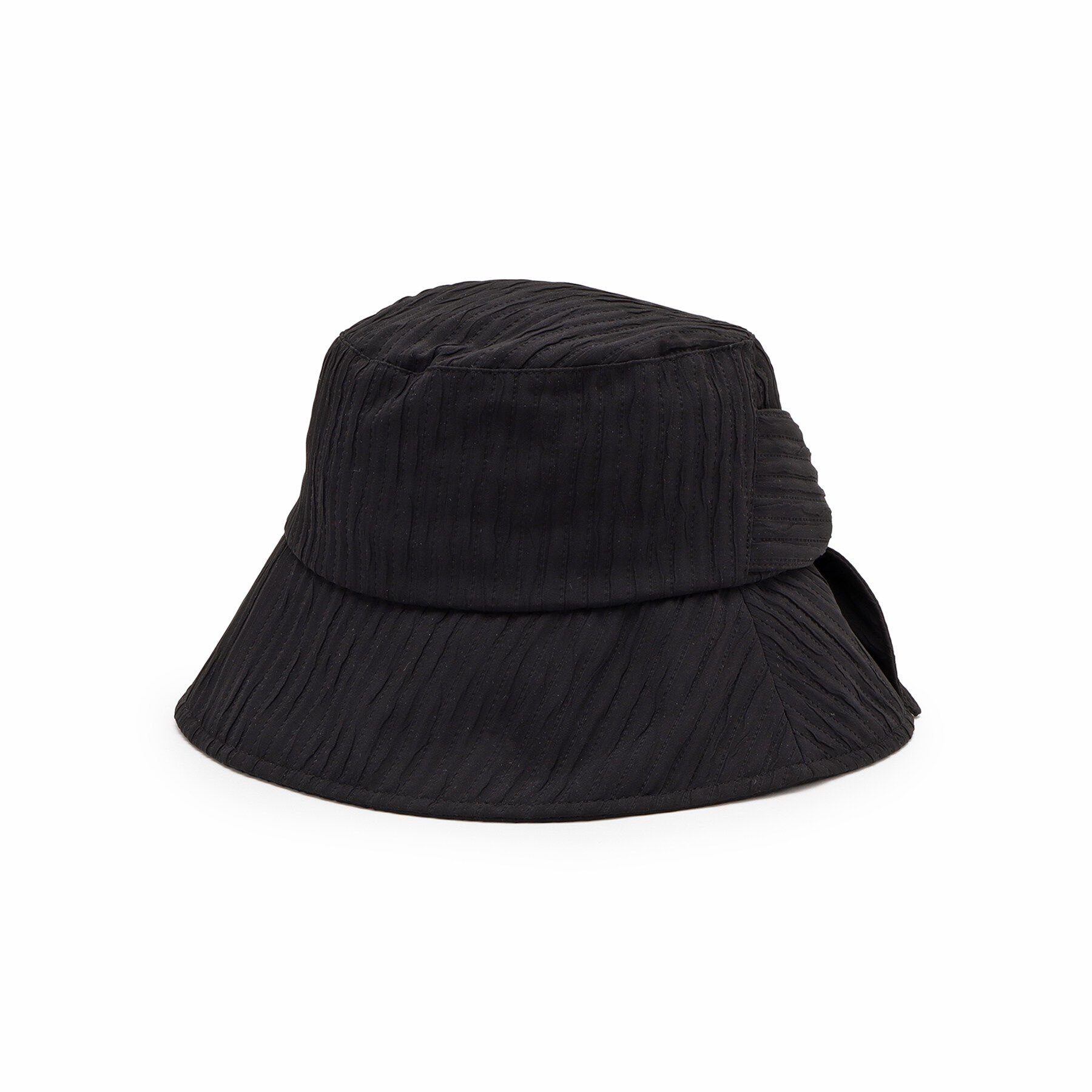 ITS&rsquo;DEMO「【UV対策】クレープストライプハット」|ハット|ブラック(019)