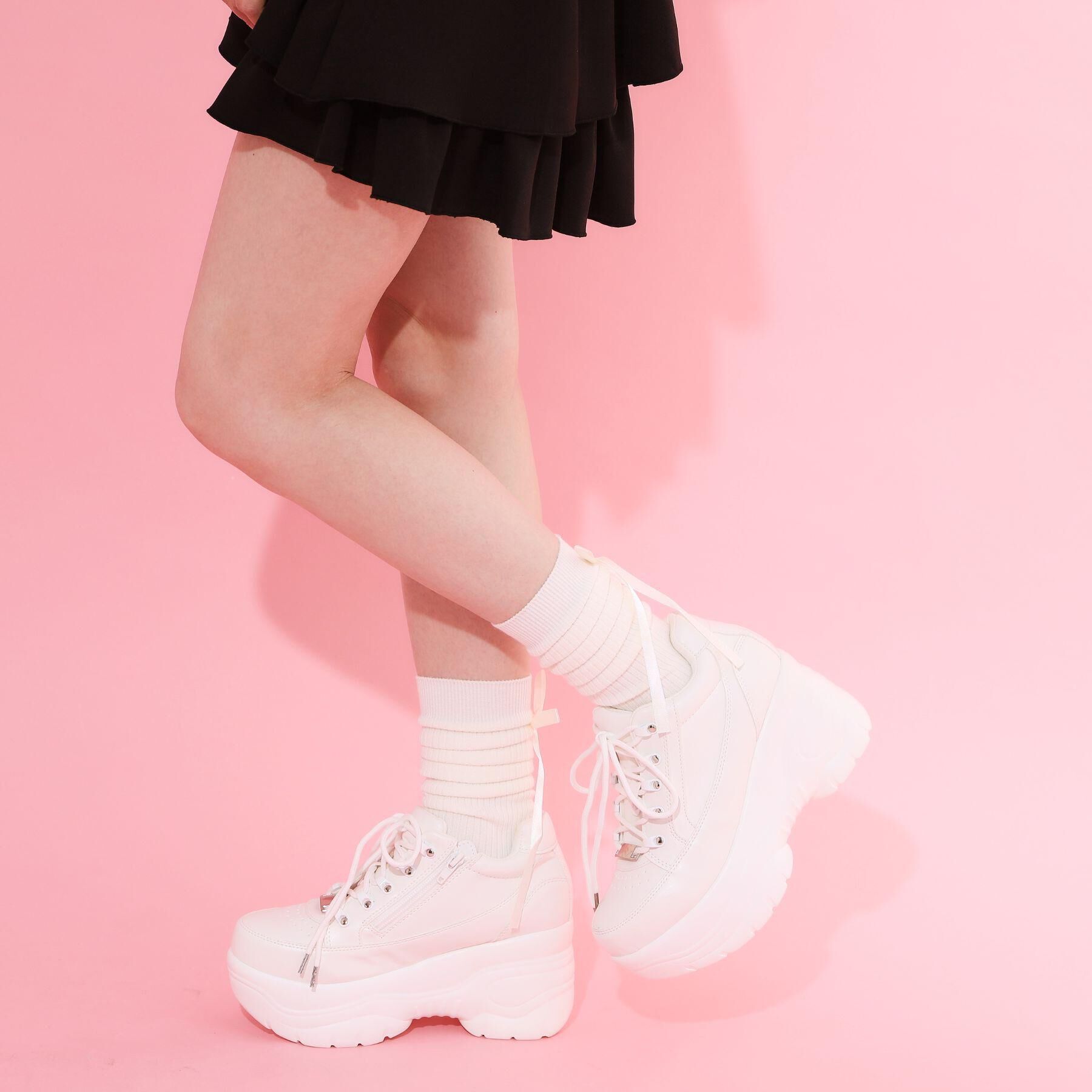 csT&P「＼脱ぎ履きしやすい／ファスナー付厚底スニーカー」|スニーカー|