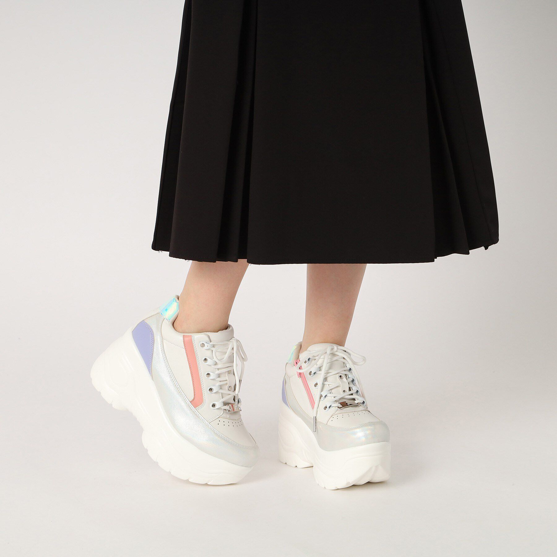 csT&P「＼脱ぎ履きしやすい／ファスナー付厚底スニーカー」|スニーカー|