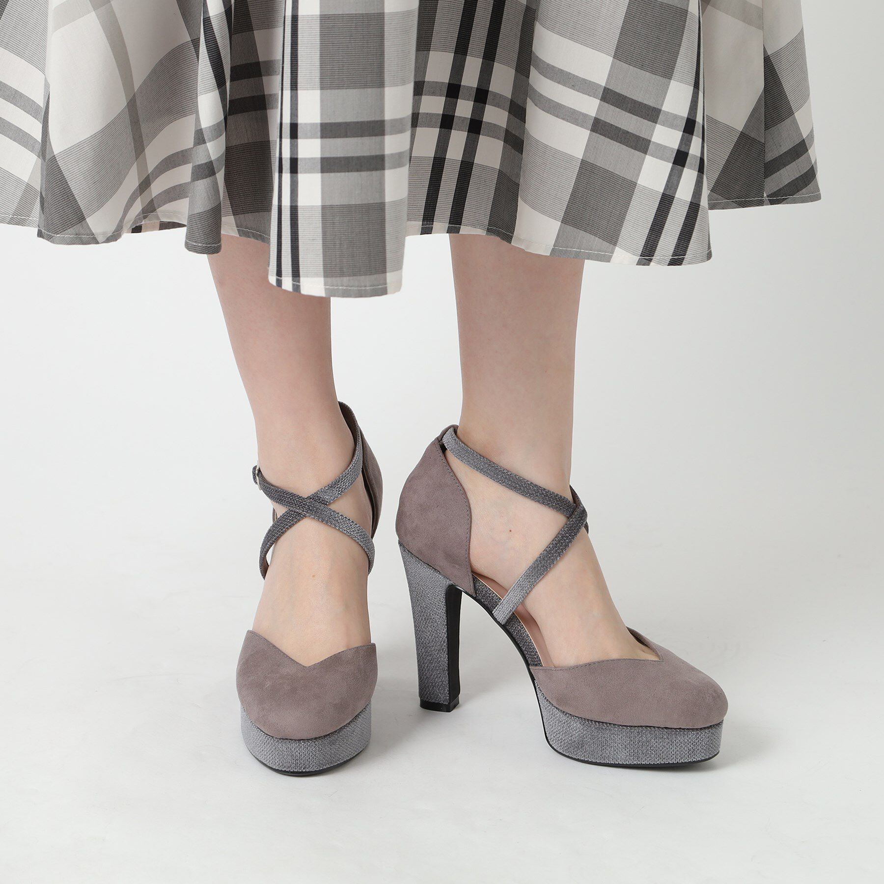 ESPERANZA「クロスストラップハイヒールセパレートパンプス」|パンプス|