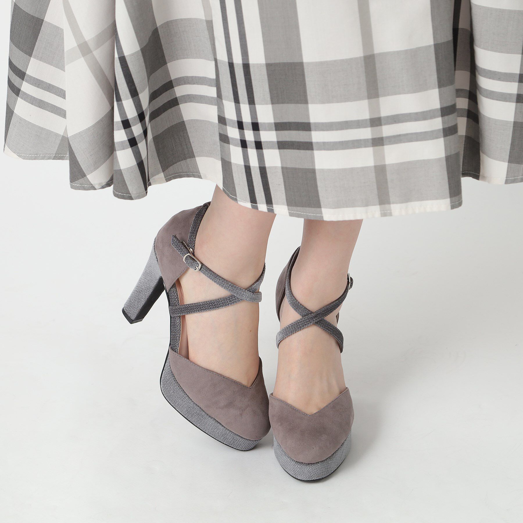 ESPERANZA「クロスストラップハイヒールセパレートパンプス」|パンプス|