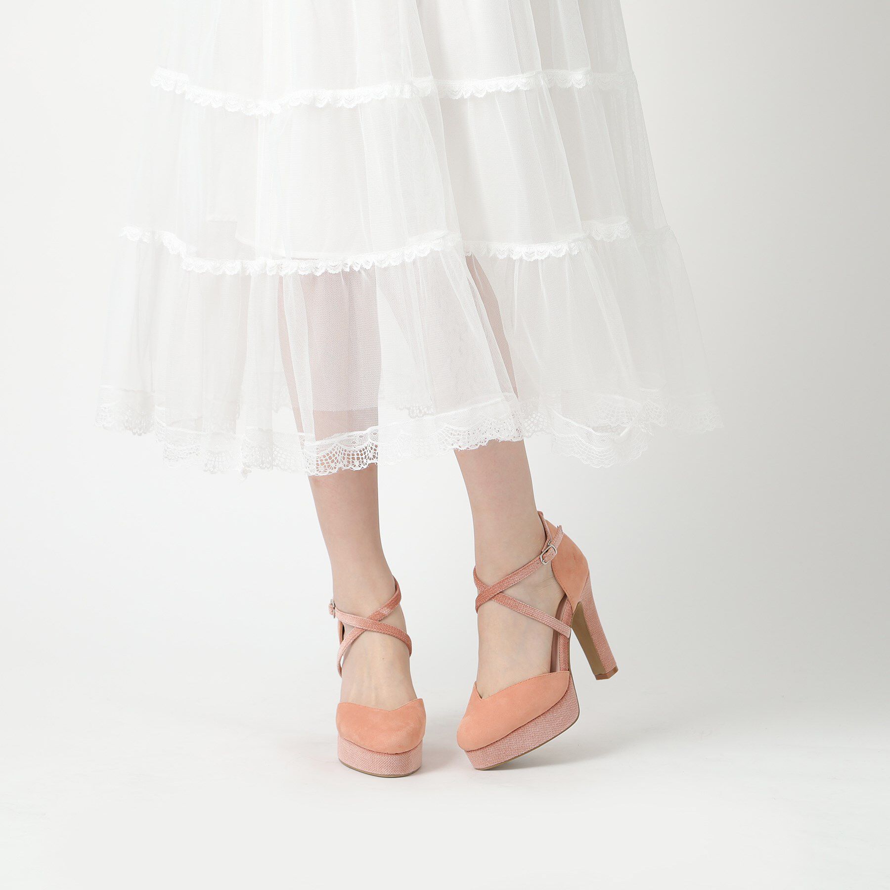 ESPERANZA「クロスストラップハイヒールセパレートパンプス」|パンプス|