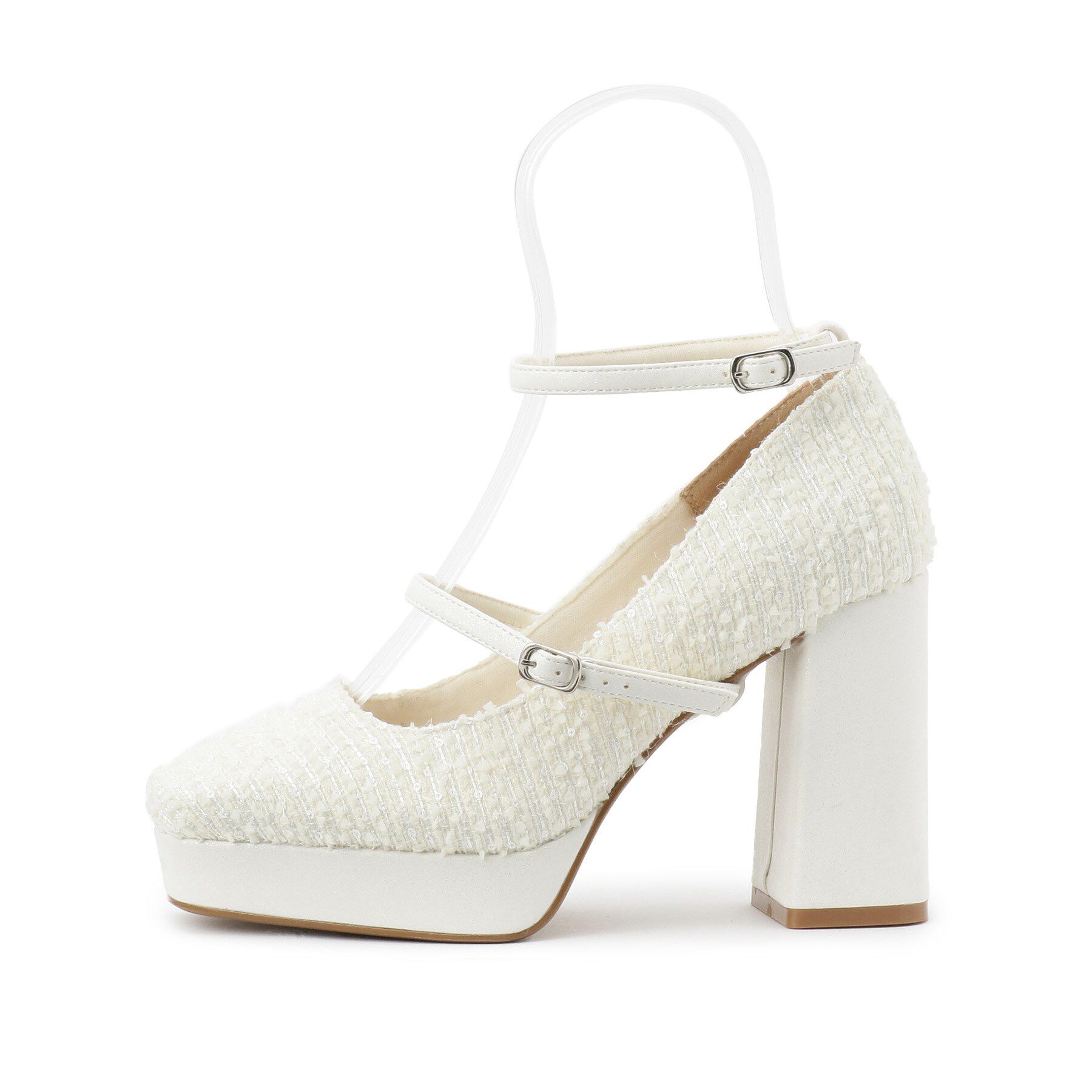 ESPERANZA「スクエアトゥダブルストラップ厚底パンプス」|パンプス|