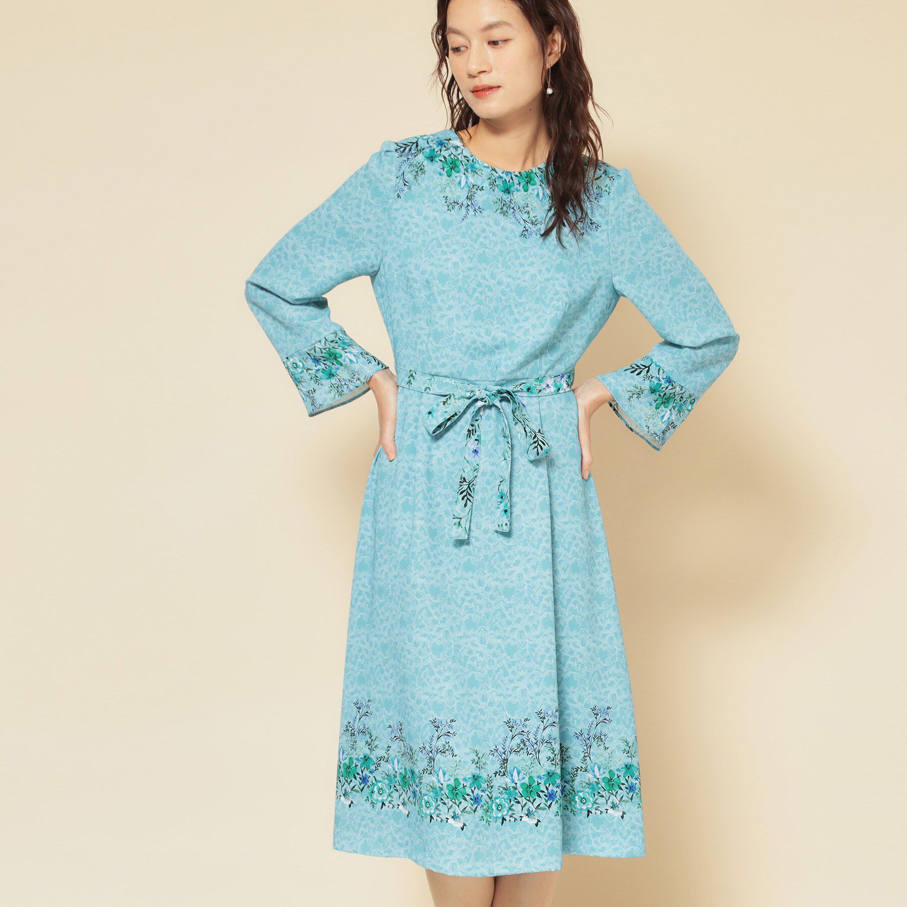 SunaUna「【co creation and yours／SS～L】レースプリント柄ワンピース」|ワンピース|