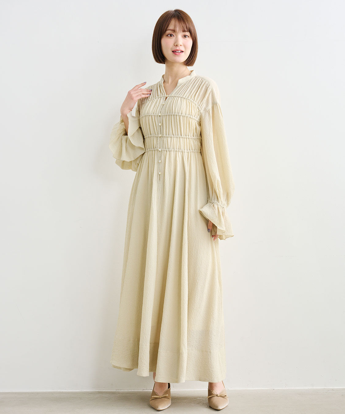 COCO DEAL「シャーリングワンピース」|ワンピース|