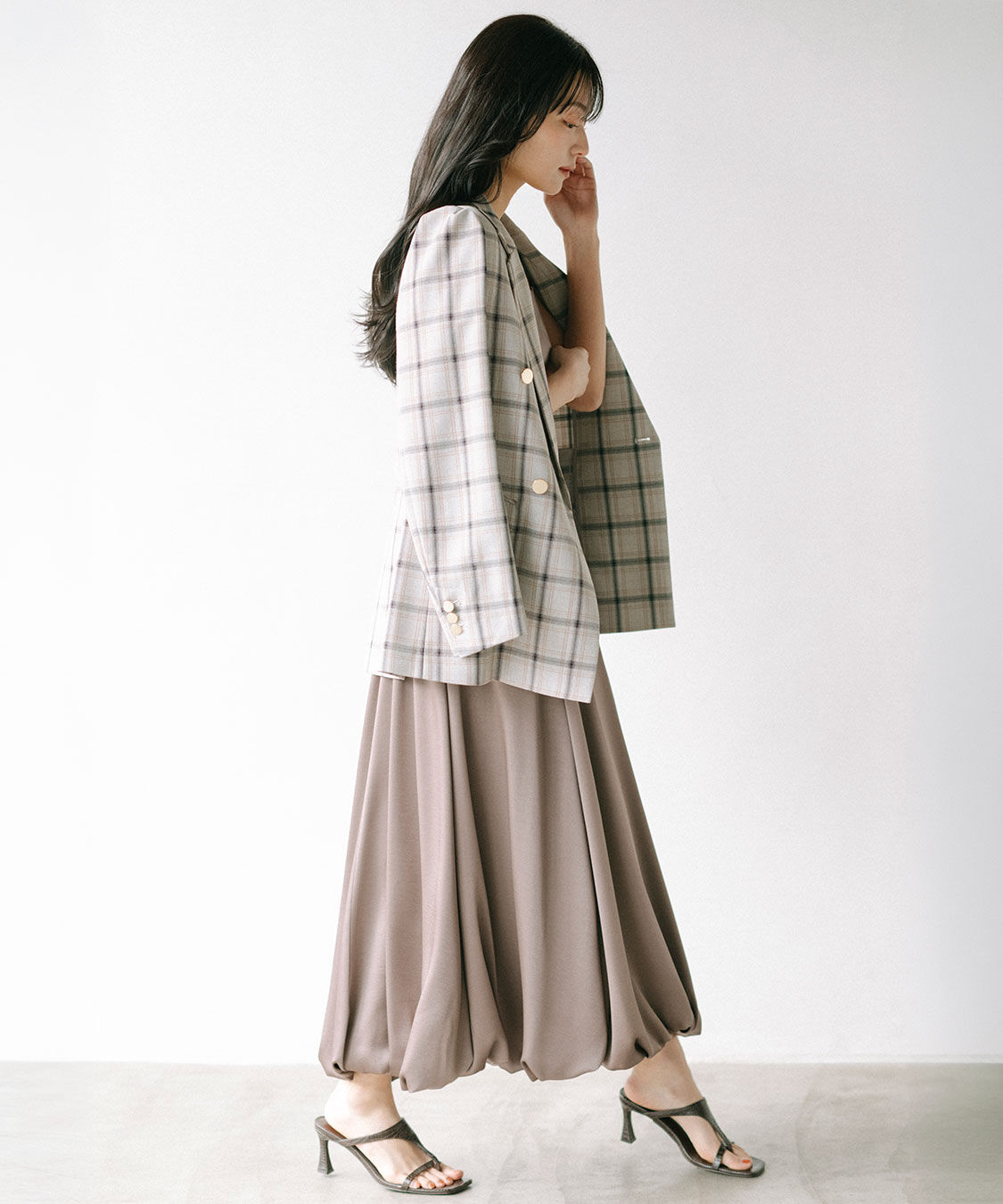 COCO DEAL「バルーンヘムバックデザインサテンワンピース」|ワンピース|