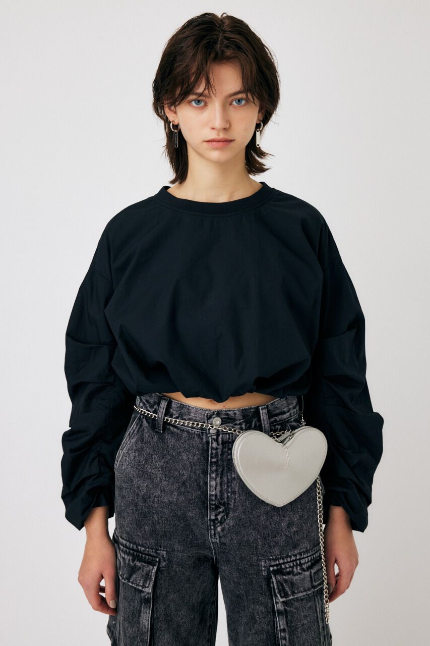 MOUSSY「SWEAT LIKE SHIRT トップス」|シャツ・ブラウス|BLK