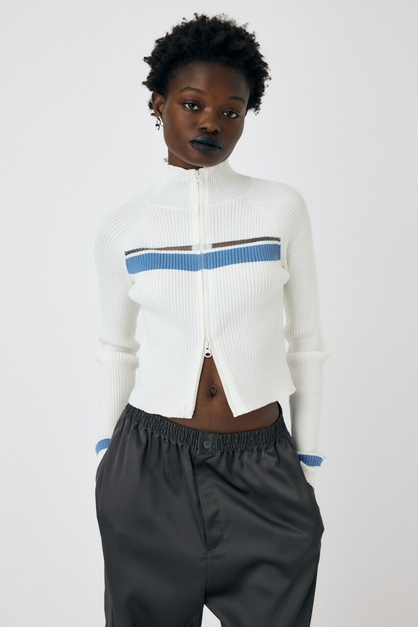 MOUSSY「W ZIP TRUCK ニット」|ニット・セーター|