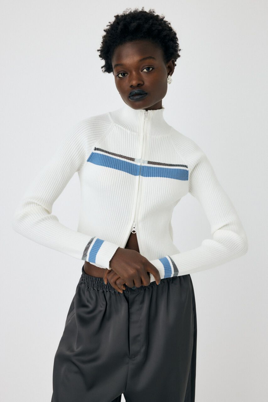 MOUSSY「W ZIP TRUCK ニット」|ニット・セーター|