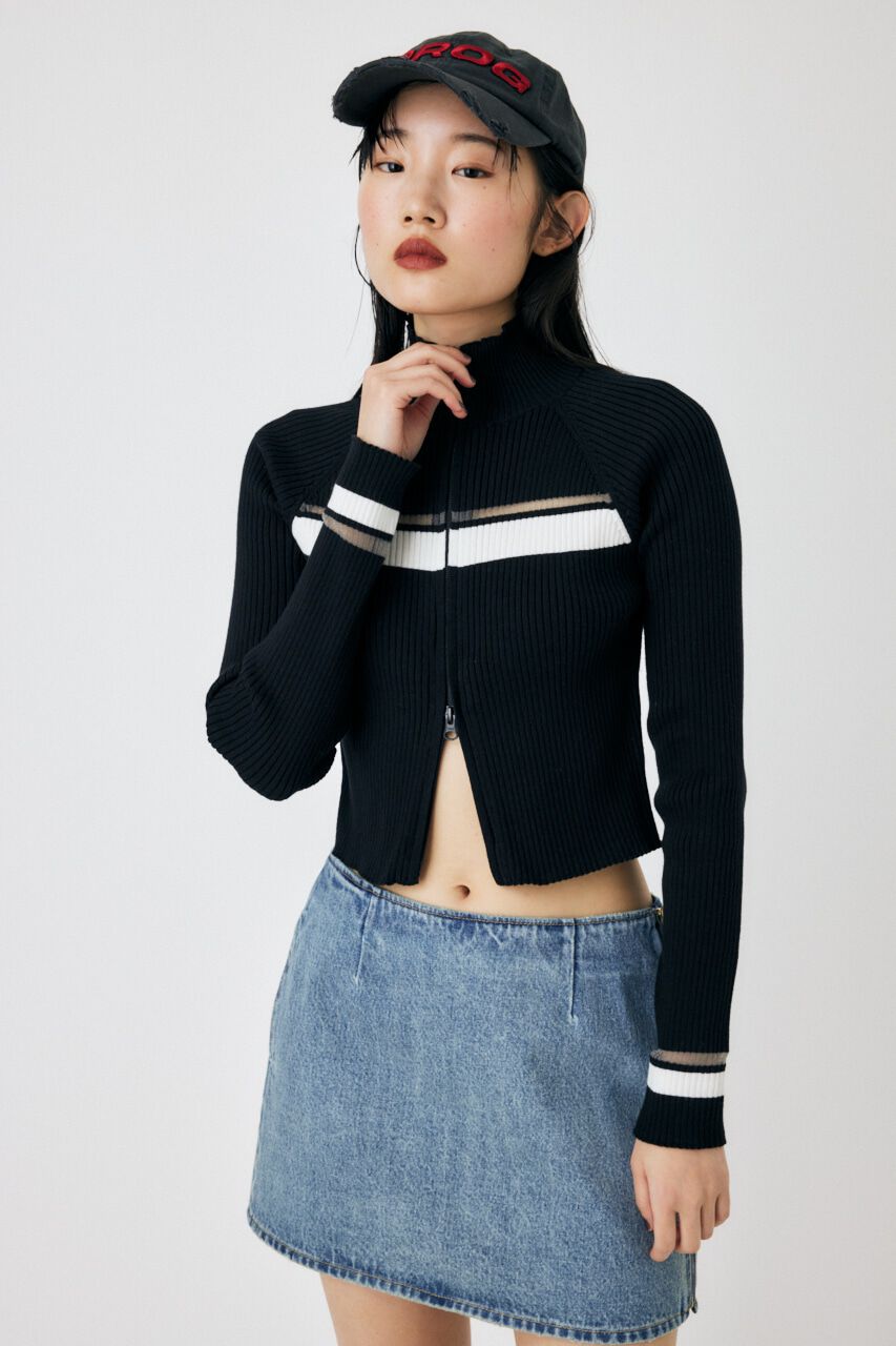 MOUSSY「W ZIP TRUCK ニット」|ニット・セーター|